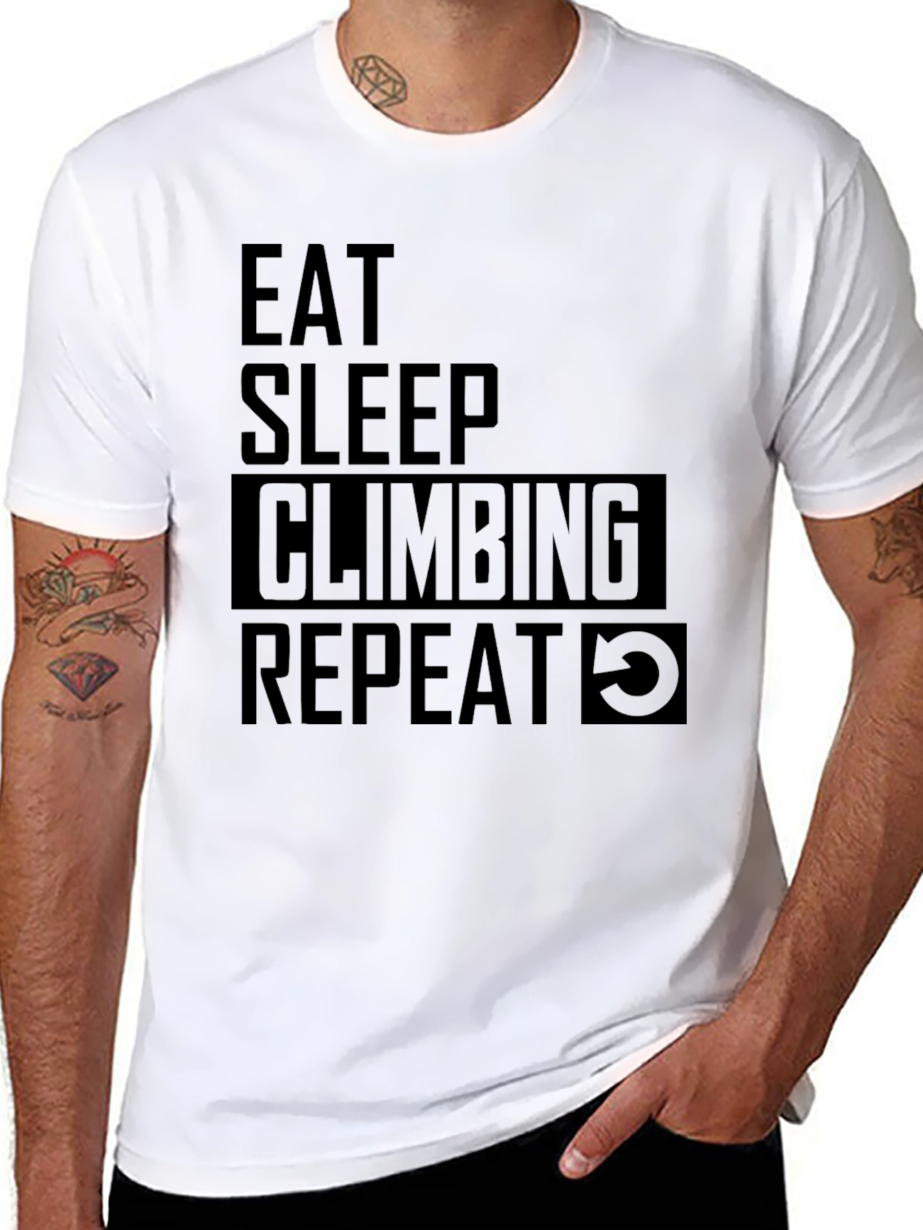 Eat Sleep Climbing Repeat Black T-Shirt