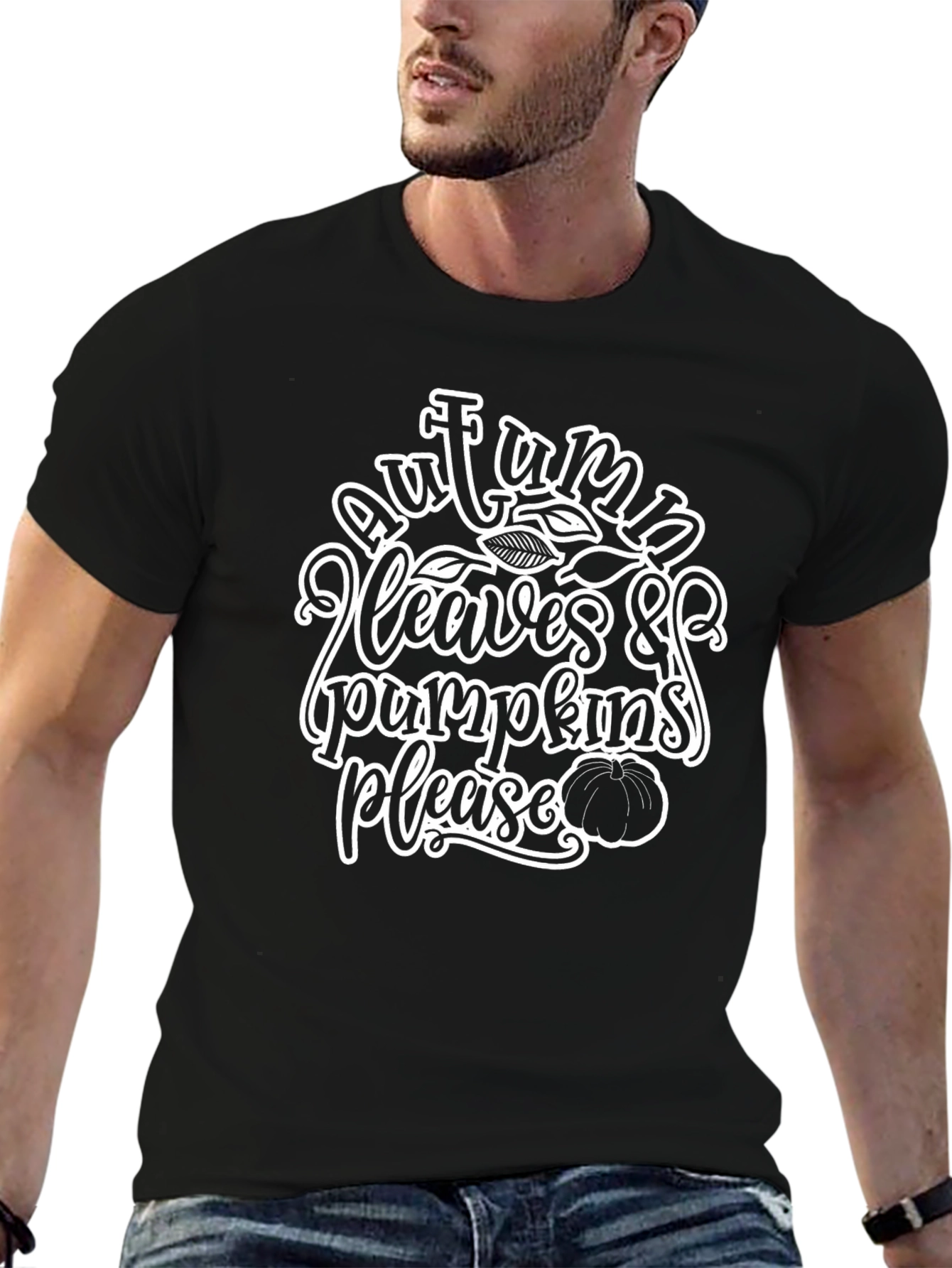Autumn Leaves & Pumpkins Please T-Shirt