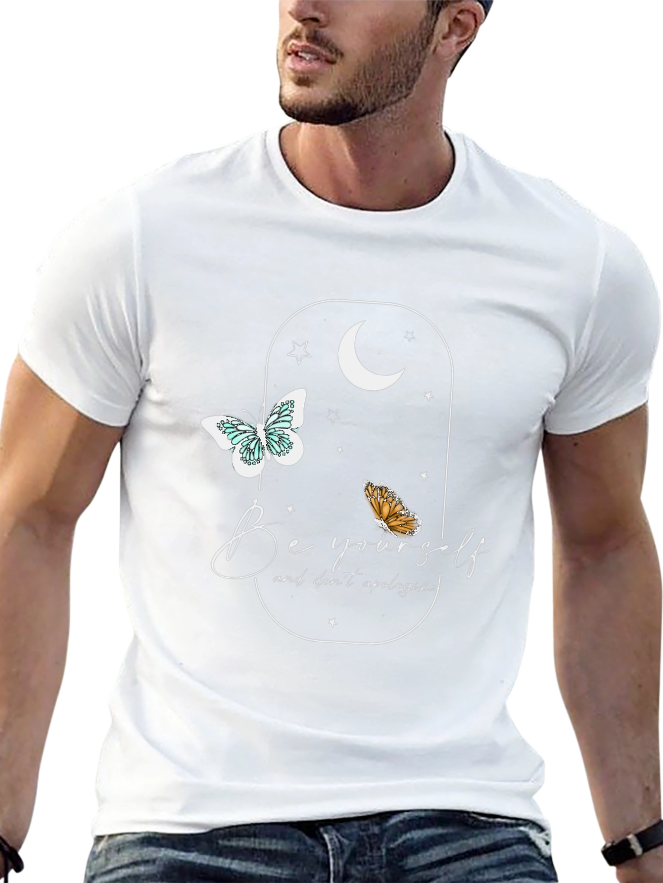 Be Yourself Butterfly Graphic Tee - Soft Black Shirt