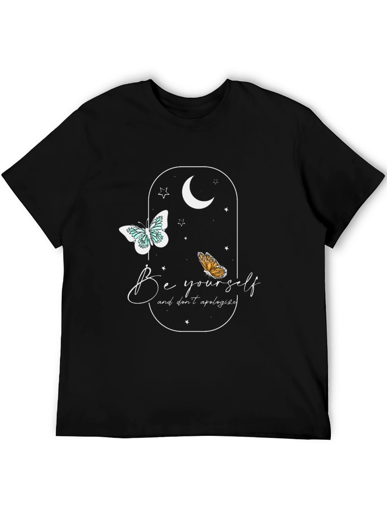 Be Yourself Butterfly Graphic Tee - Soft Black Shirt