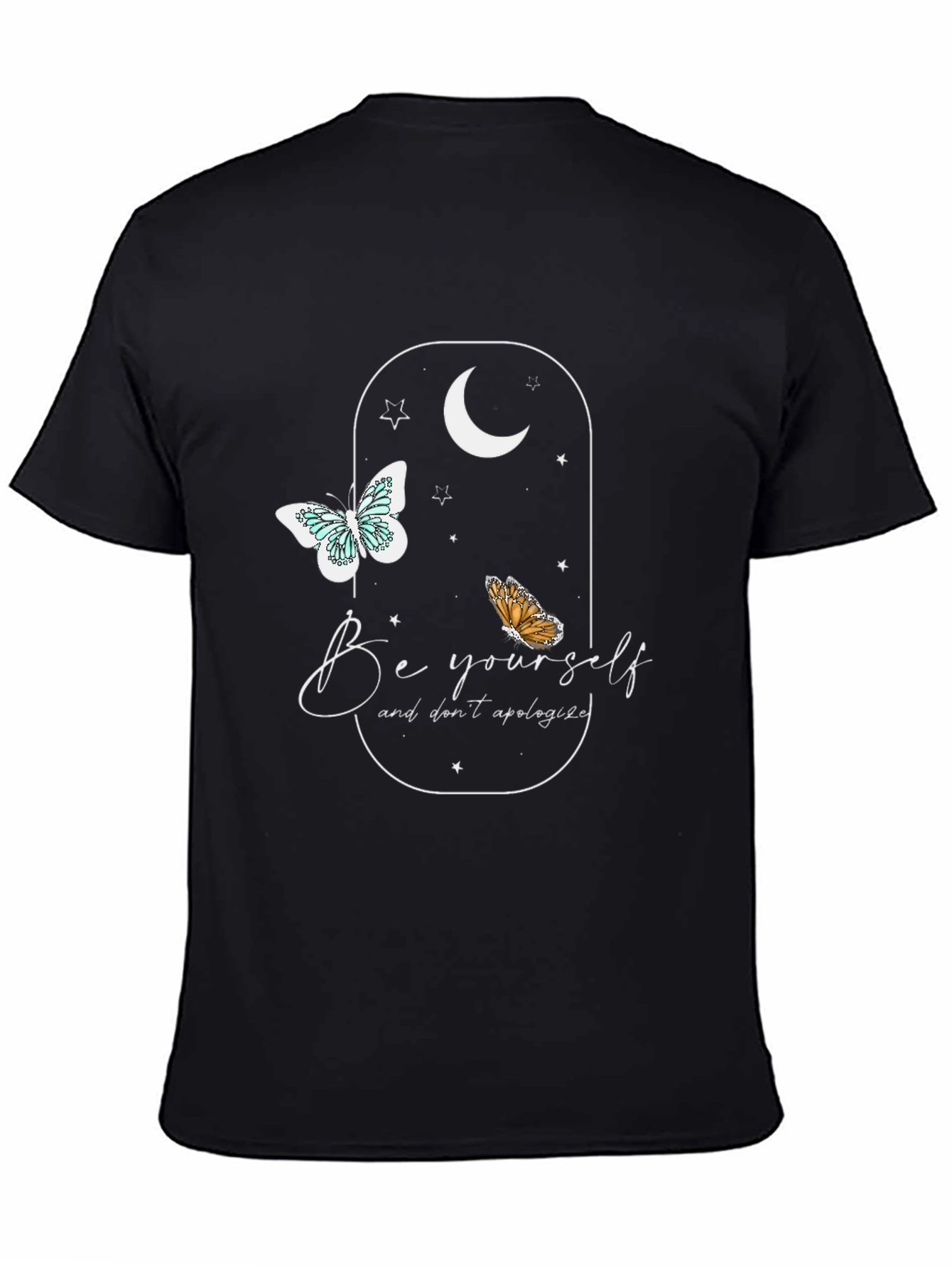 Be Yourself Butterfly Graphic Tee - Soft Black Shirt