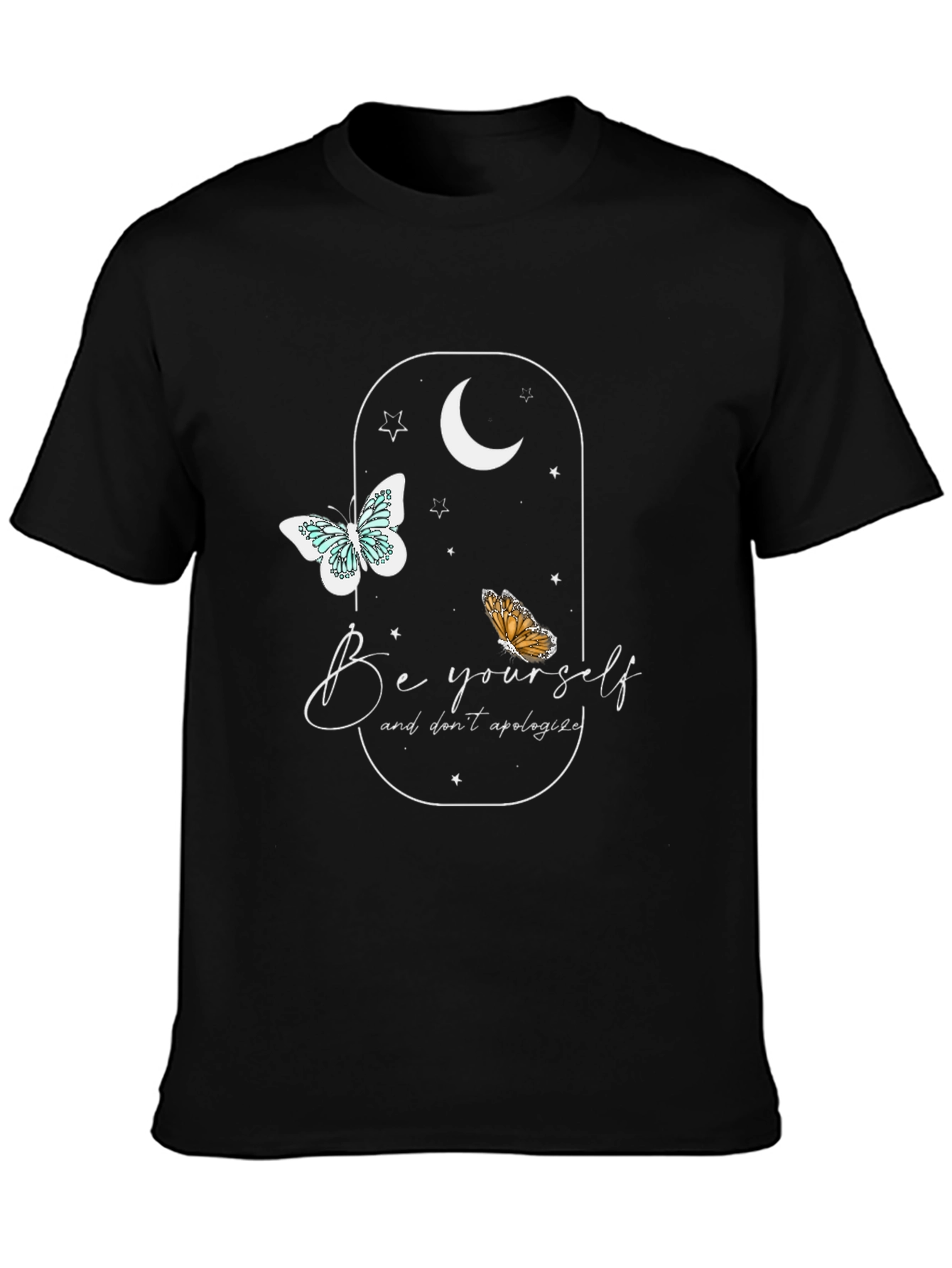 Be Yourself Butterfly Graphic Tee - Soft Black Shirt