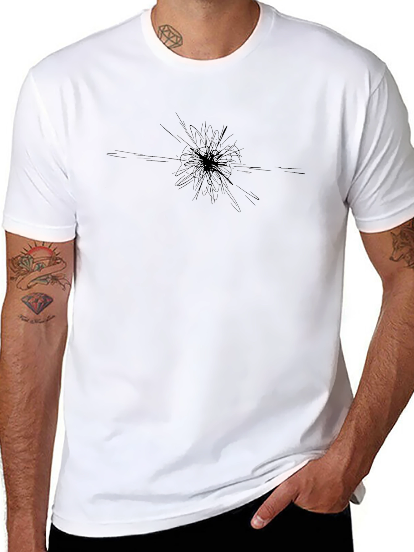 Abstract Burst Black T-Shirt