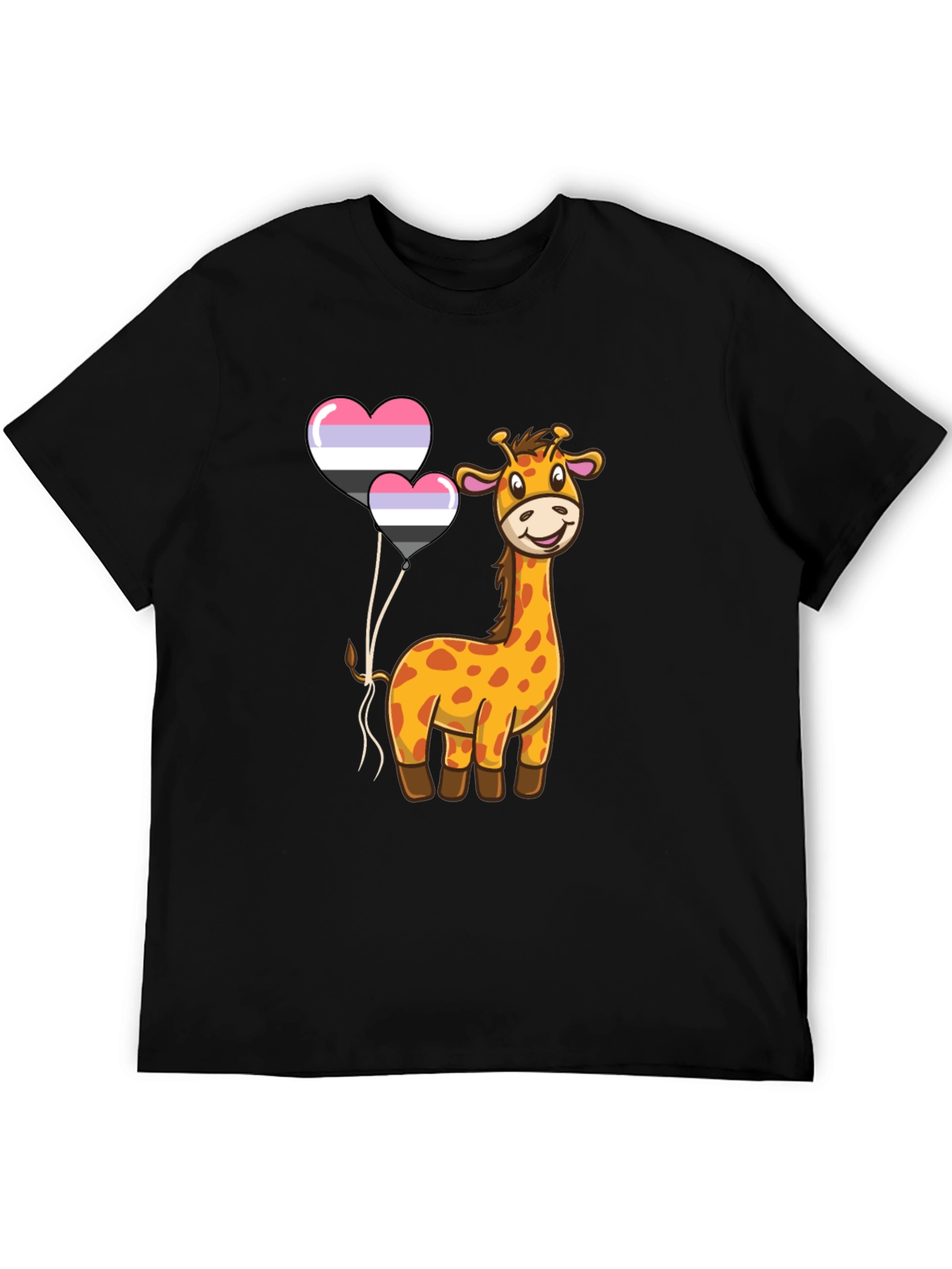 Giraffe & Balloons Graphic Tee - Casual Comfort
