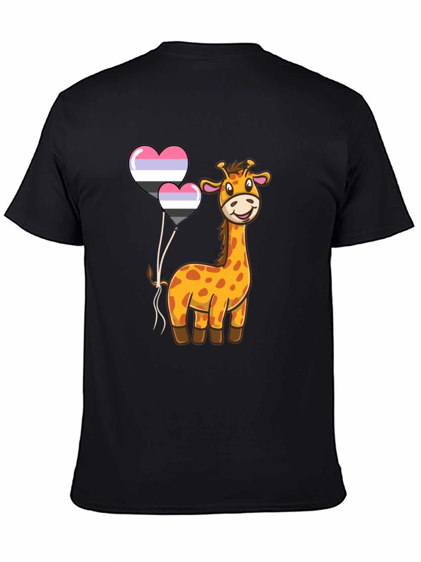 Giraffe & Balloons Graphic Tee - Casual Comfort