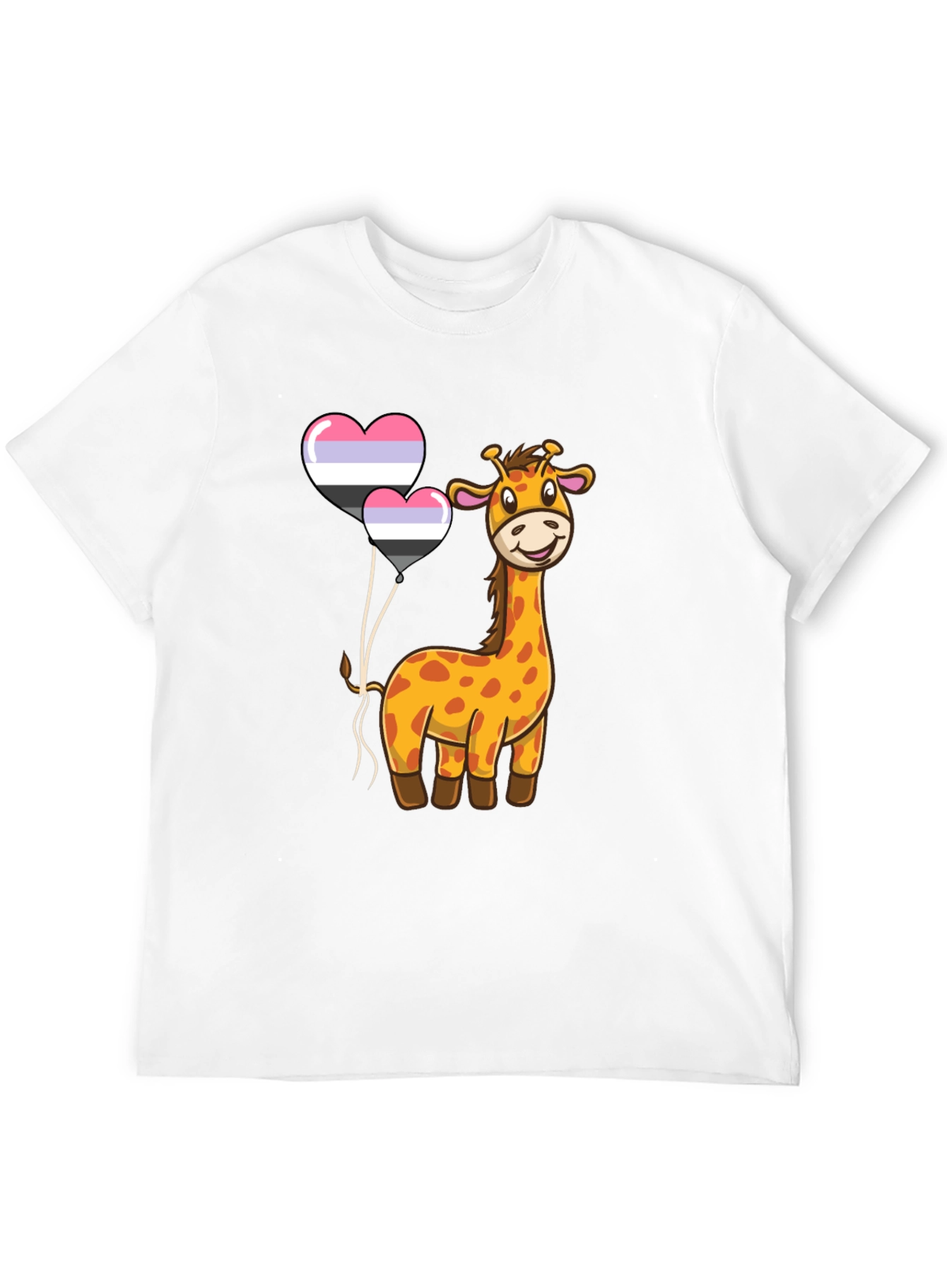 Giraffe & Balloons Graphic Tee - Casual Comfort