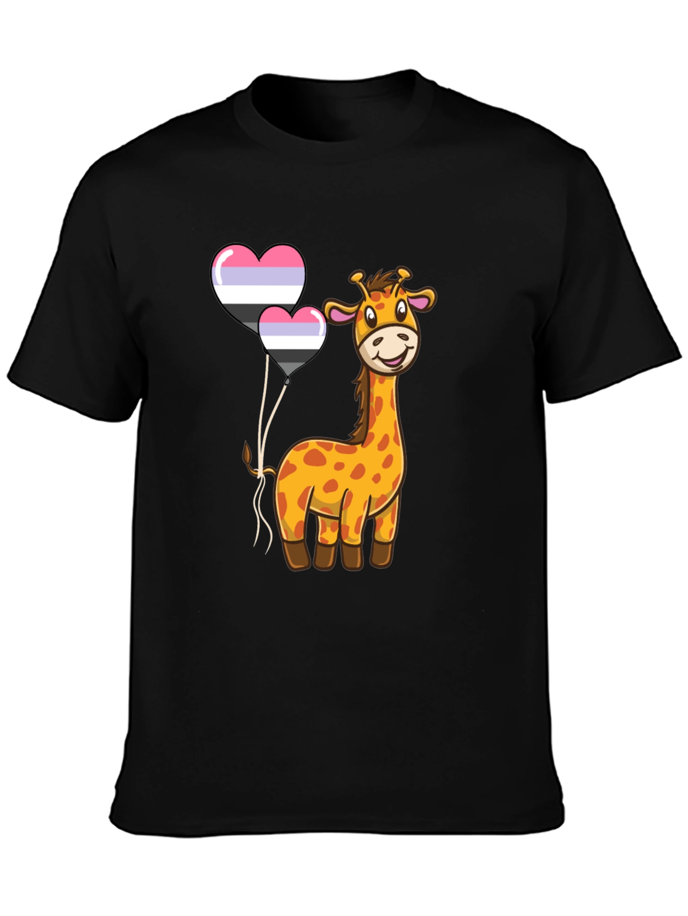 Giraffe & Balloons Graphic Tee - Casual Comfort