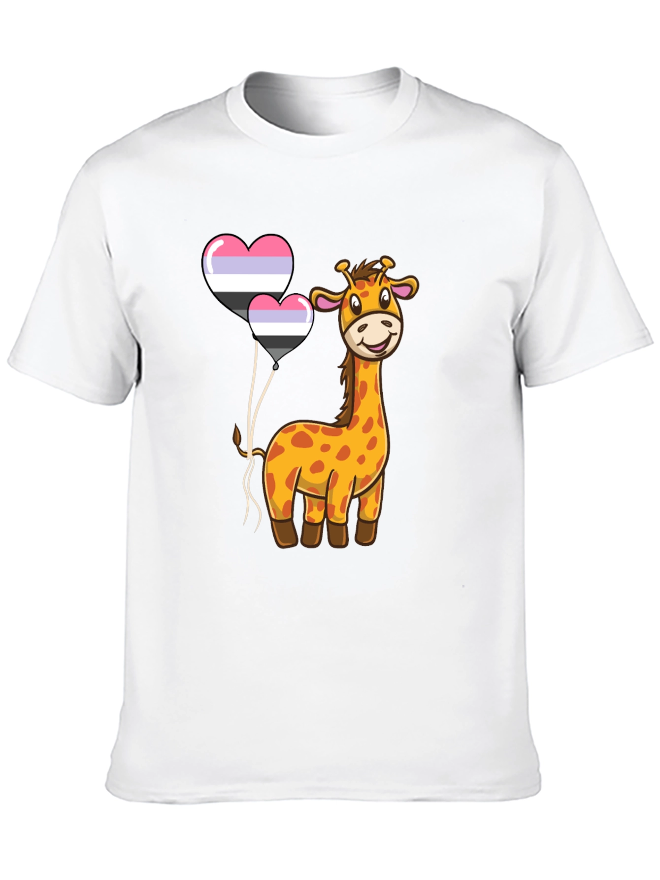 Giraffe & Balloons Graphic Tee - Casual Comfort