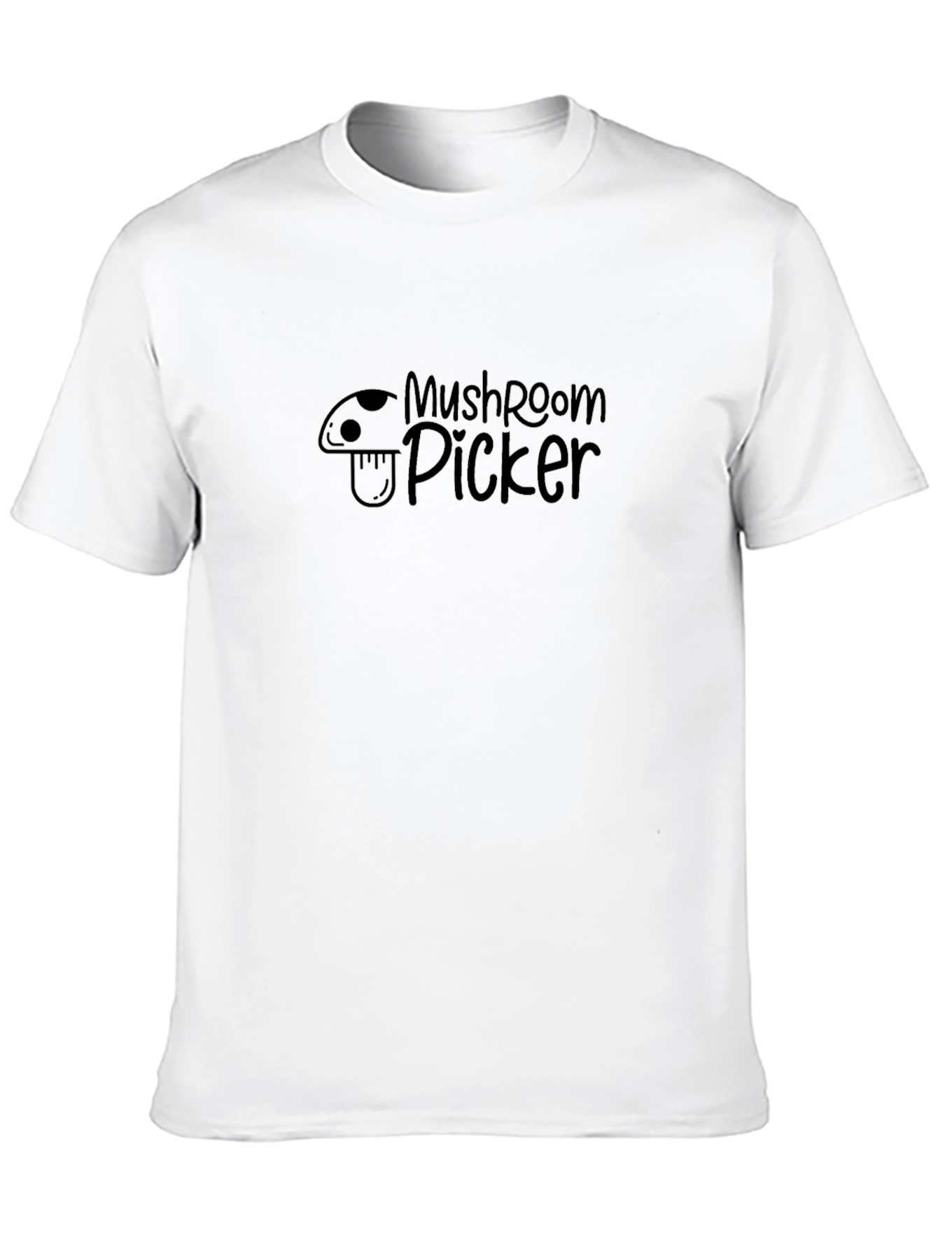 Mushroom Picker Graphic Tee - Black Cotton T-Shirt