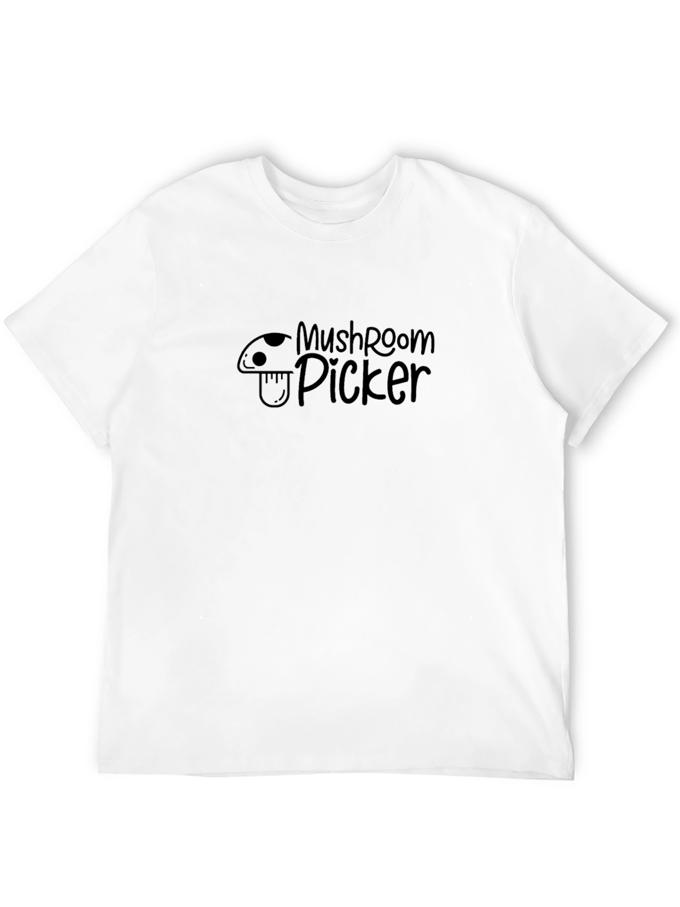 Mushroom Picker Graphic Tee - Black Cotton T-Shirt