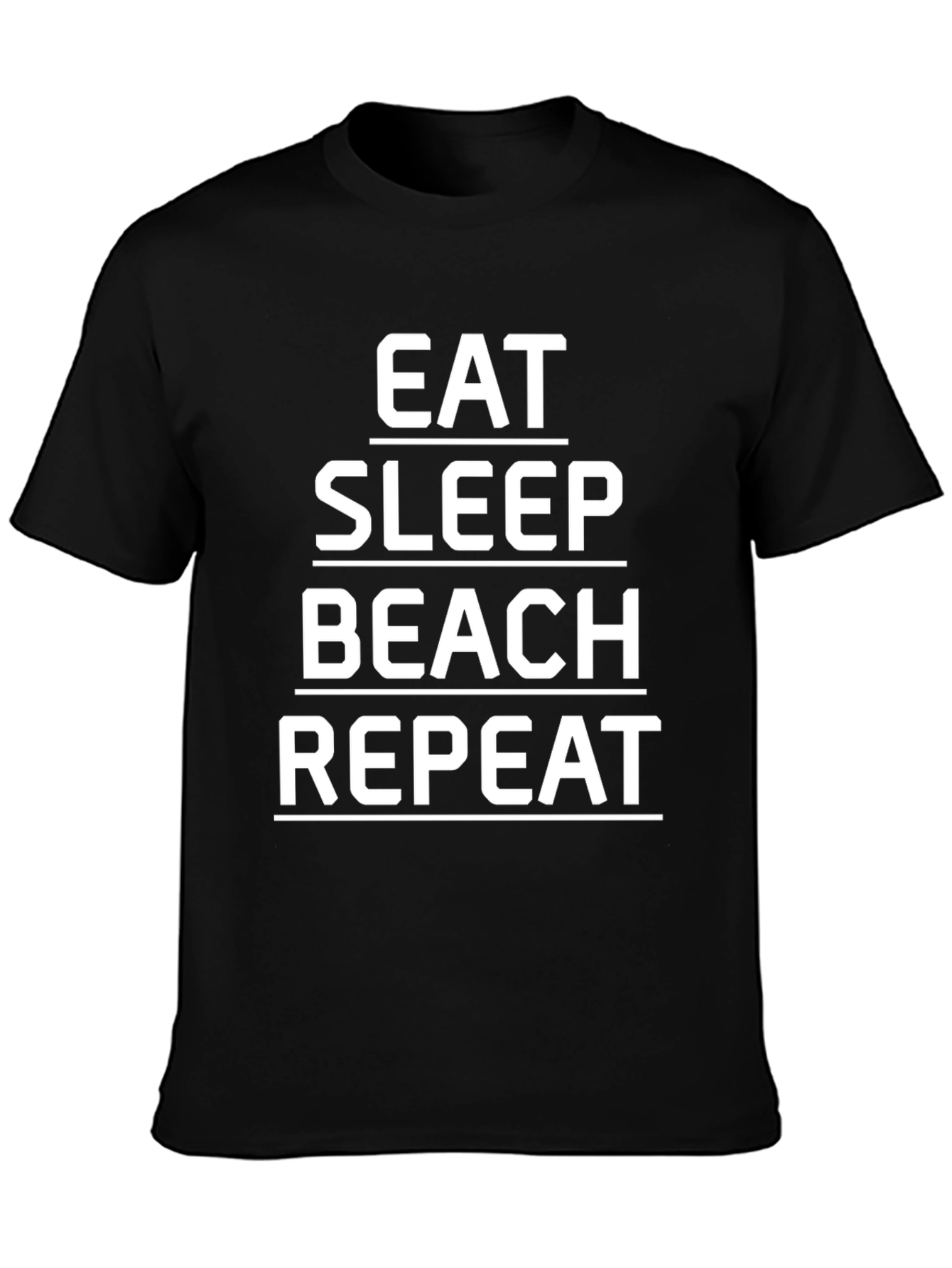 Eat Sleep Beach Repeat Black Graphic Tee