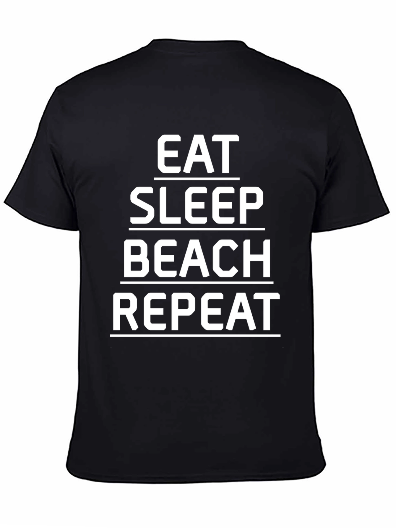 Eat Sleep Beach Repeat Black Graphic Tee