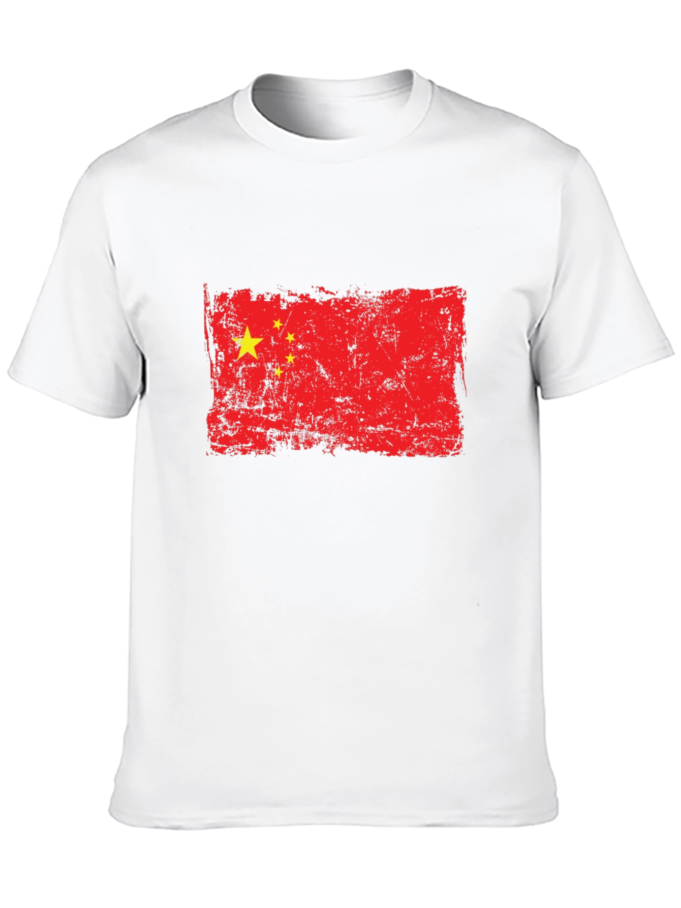 Distressed China Flag Graphic Black T-Shirt