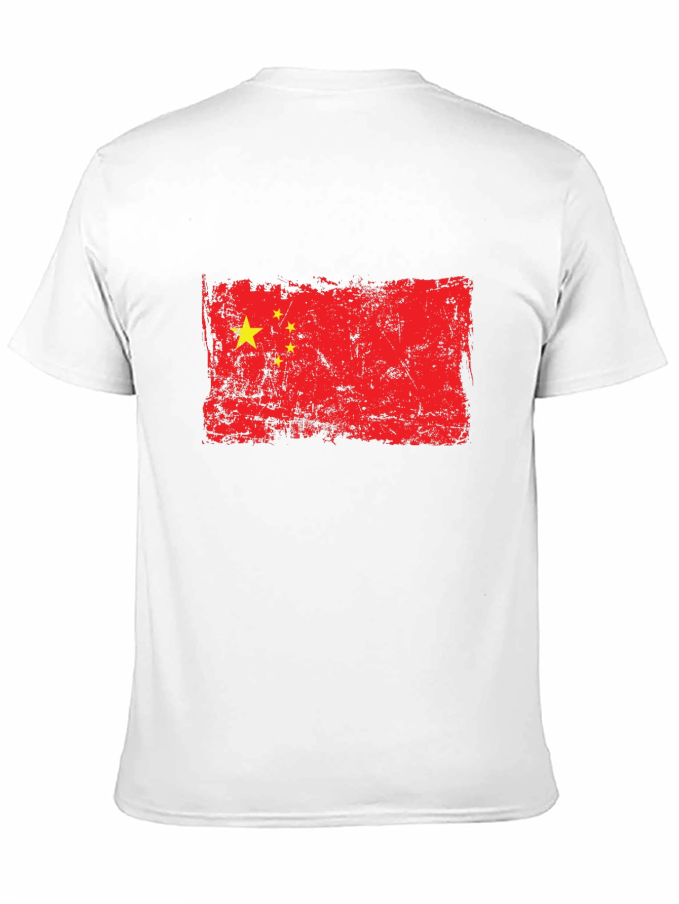 Distressed China Flag Graphic Black T-Shirt