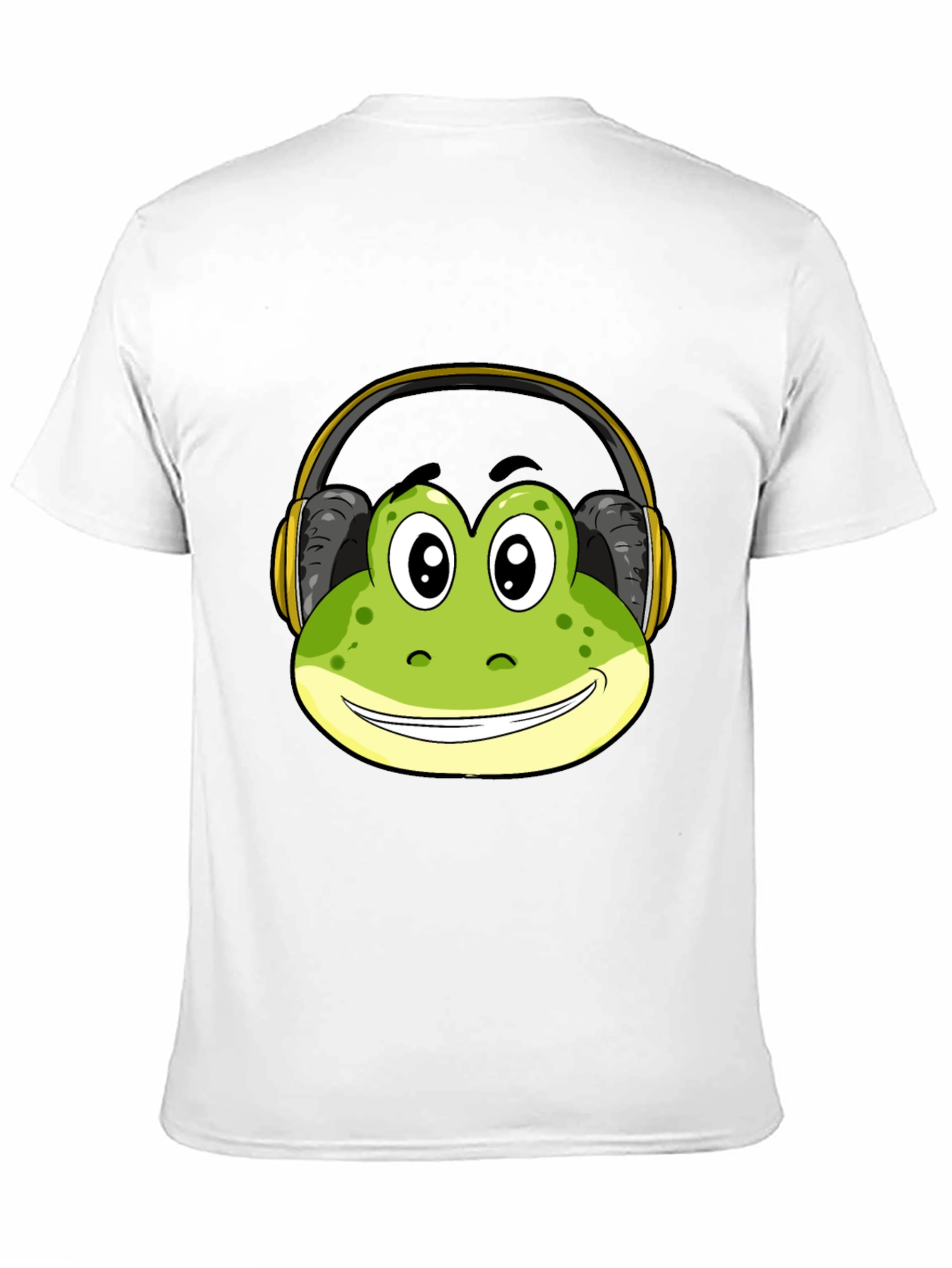Frog with Headphones Black T-Shirt