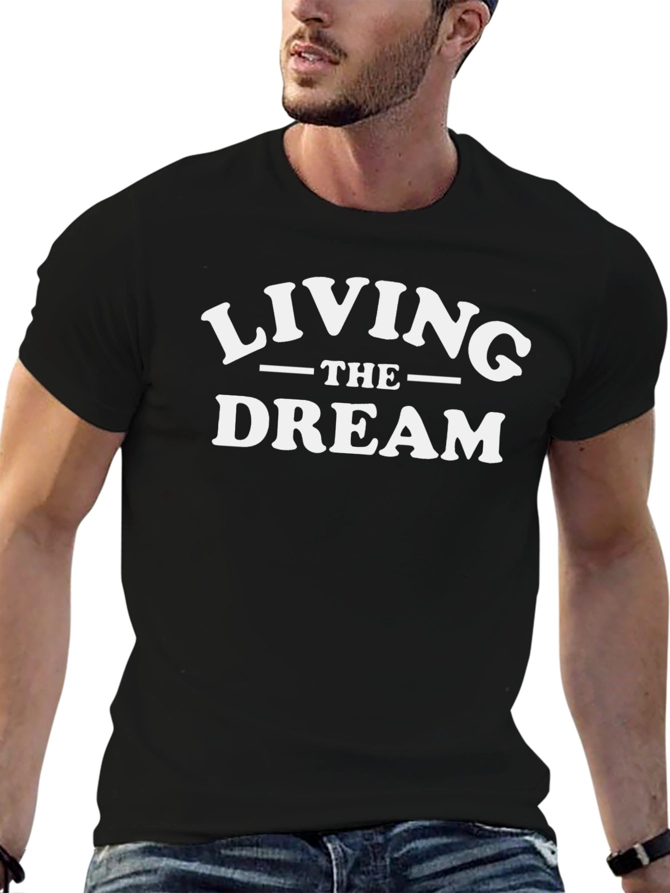 Living The Dream Black Graphic Tee Shirt