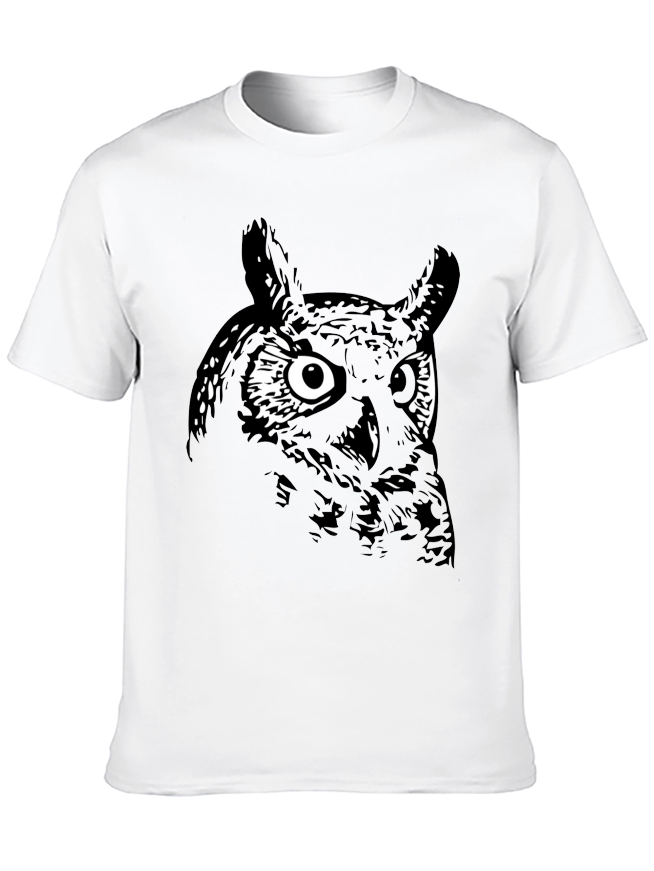 Mens Black Owl Graphic Tee
