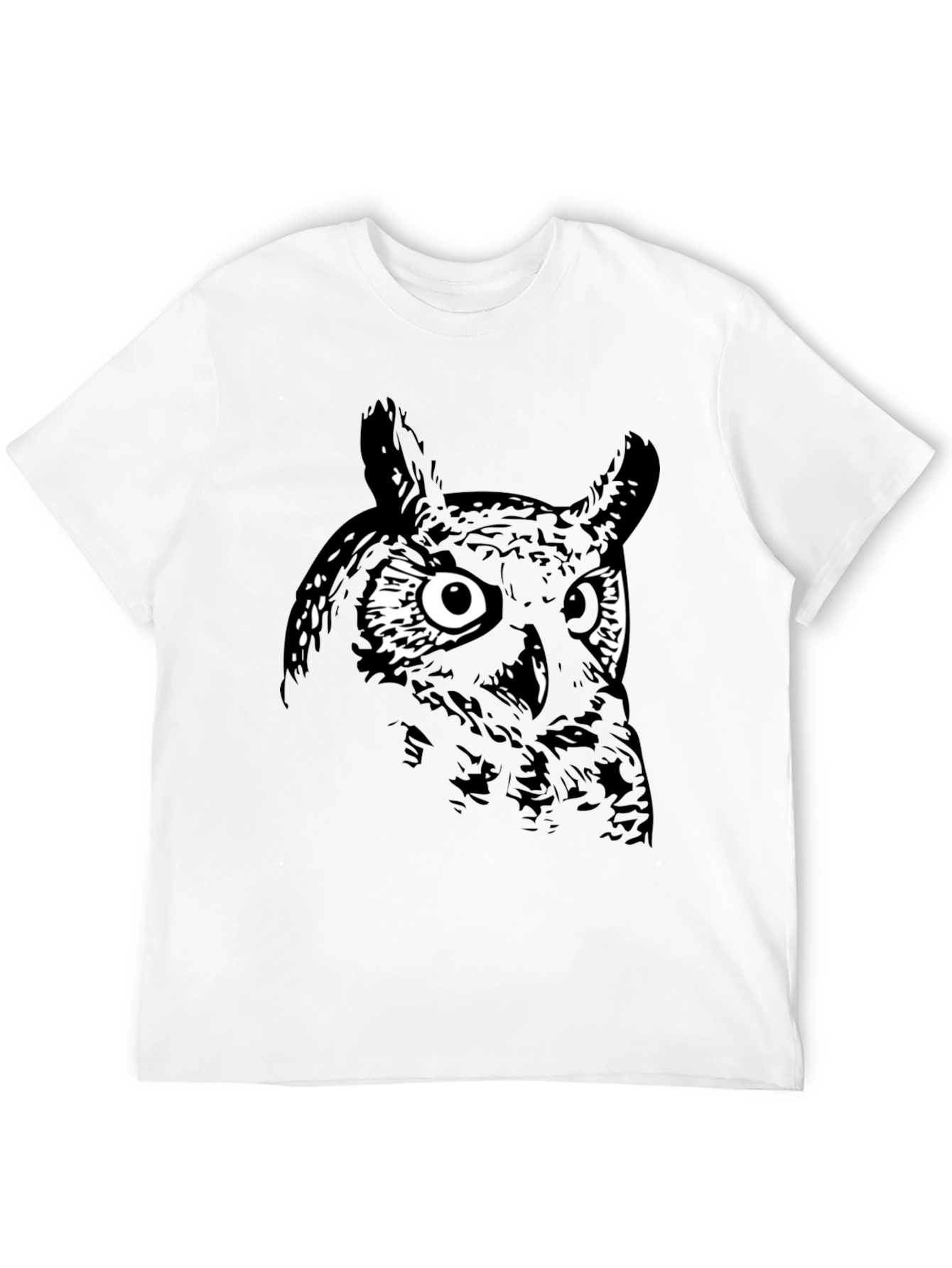 Mens Black Owl Graphic Tee