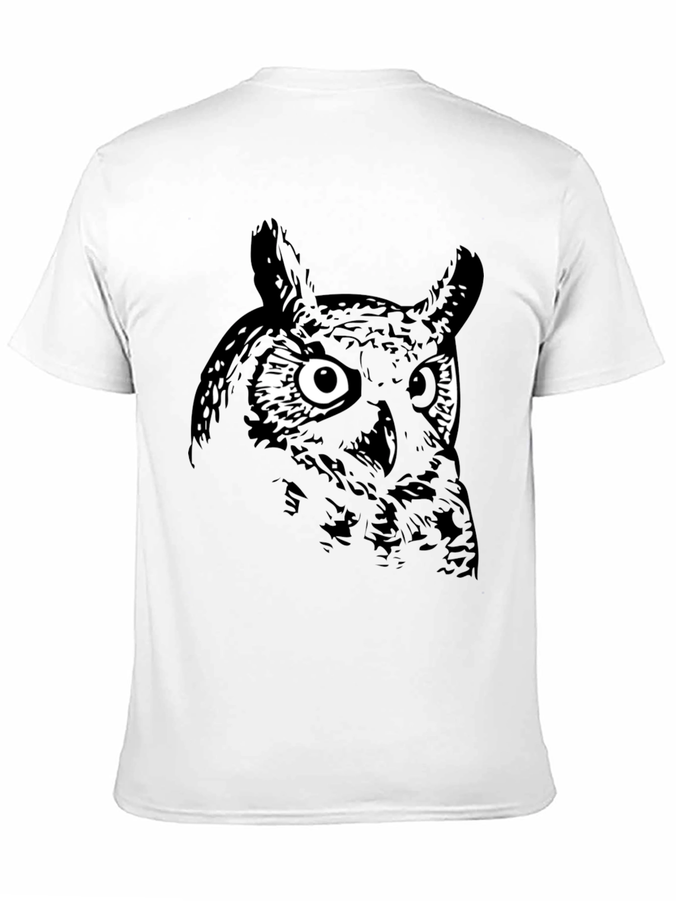 Mens Black Owl Graphic Tee