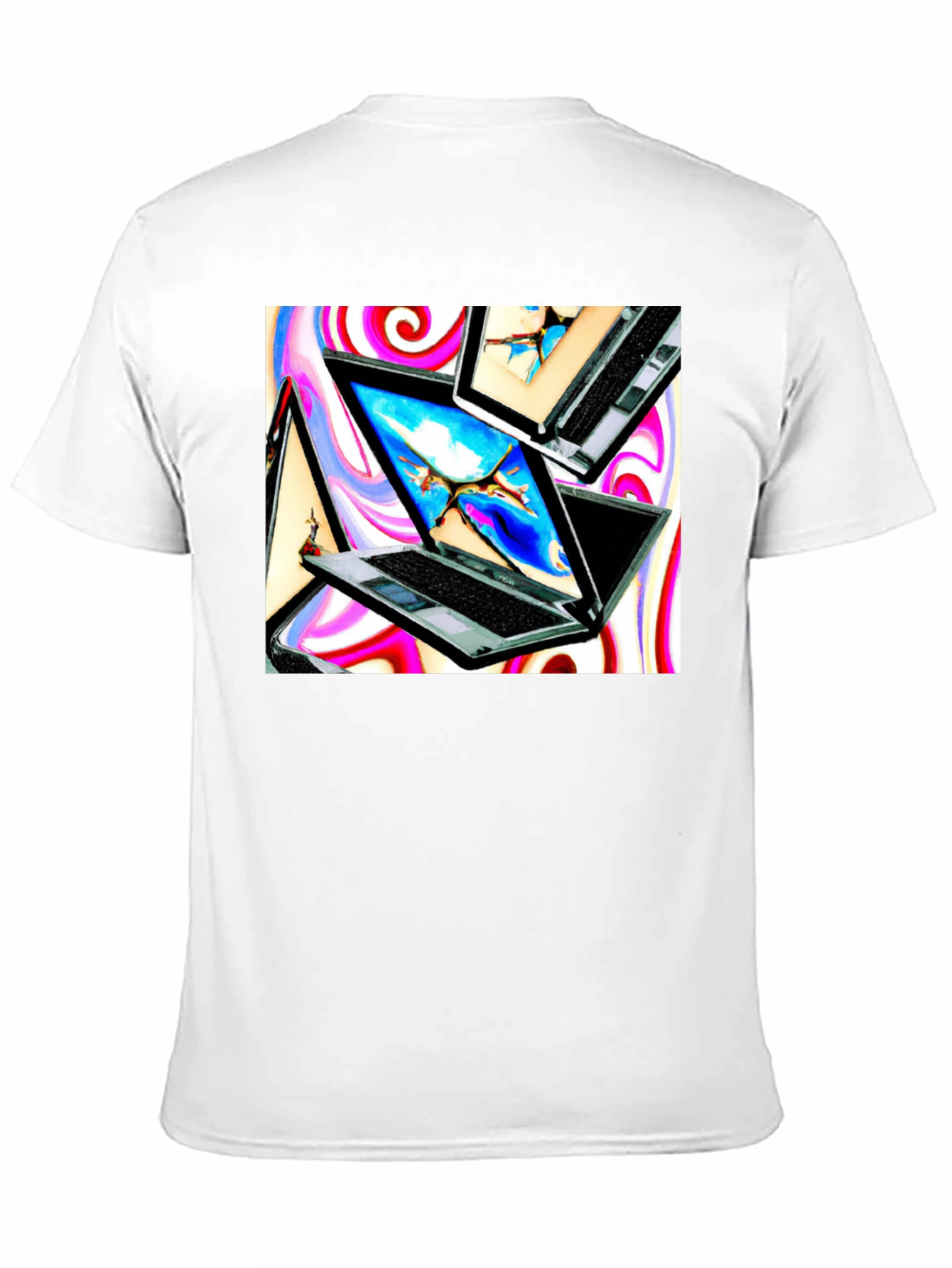 Laptop Swirl Graphic Tee - Bold & Stylish