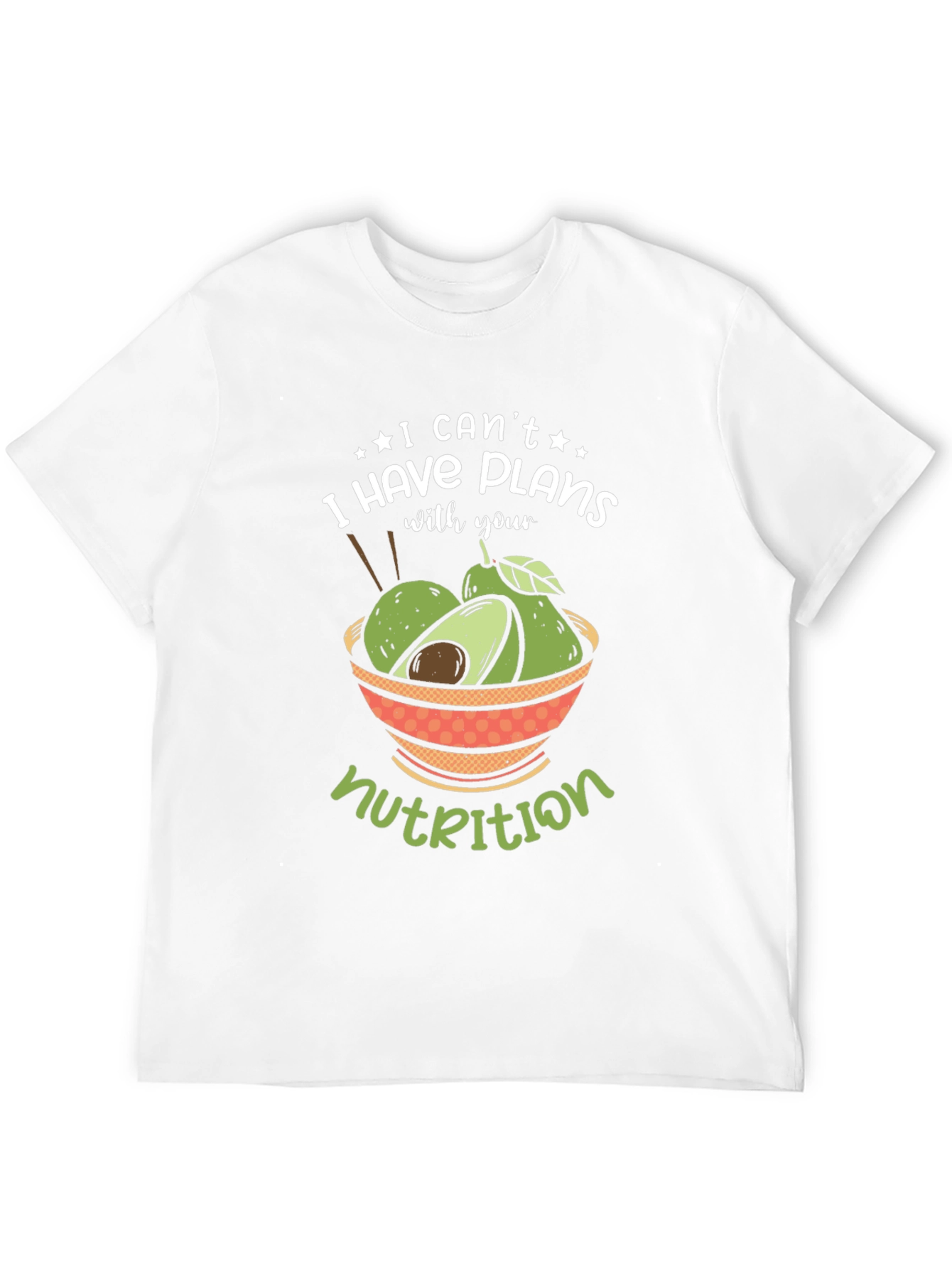 Funny Avocado Nutrition Plans Graphic T-Shirt