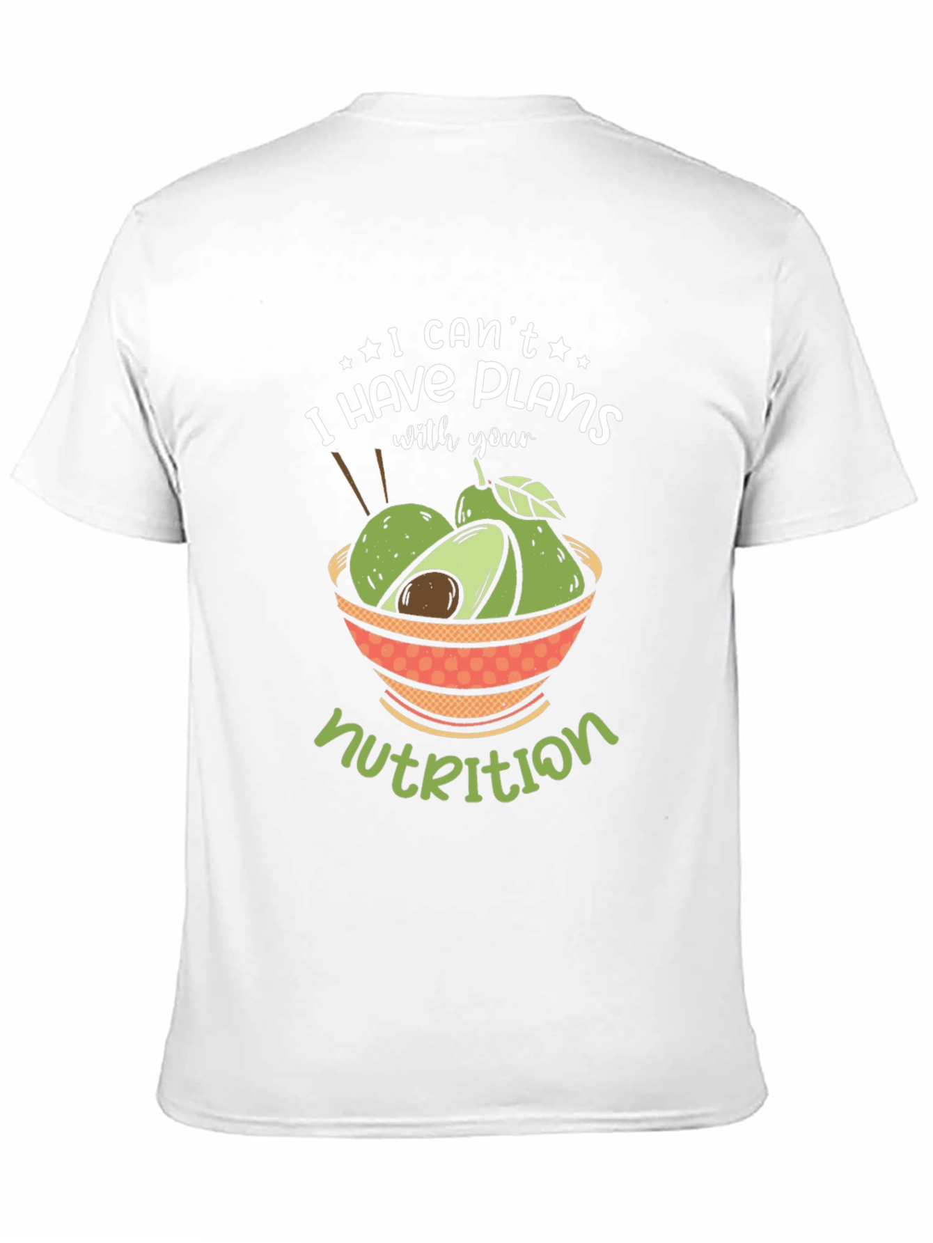 Funny Avocado Nutrition Plans Graphic T-Shirt