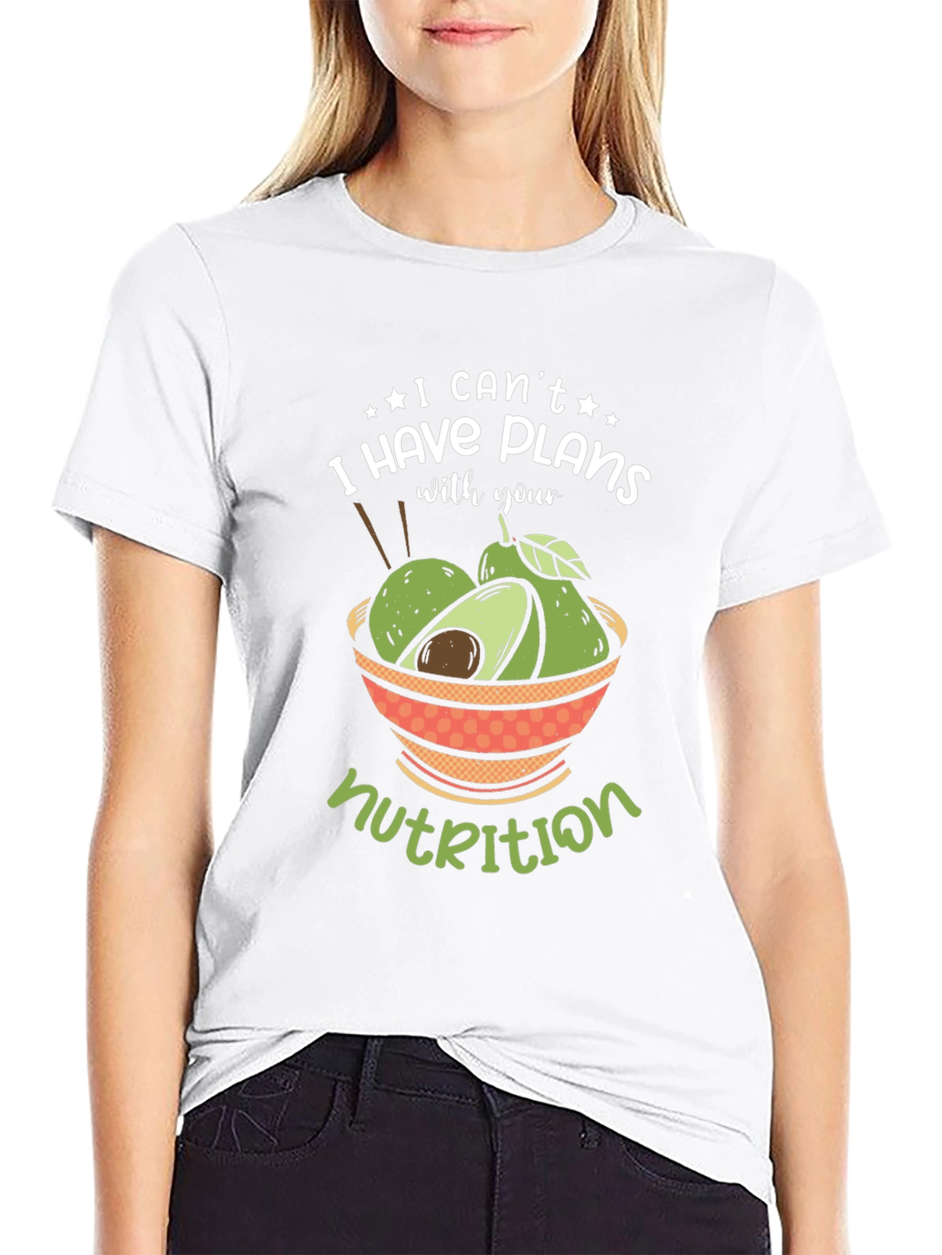 Funny Avocado Nutrition Plans Graphic T-Shirt