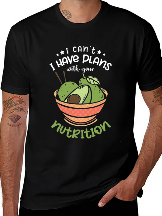 Funny Avocado Nutrition Plans Graphic T-Shirt