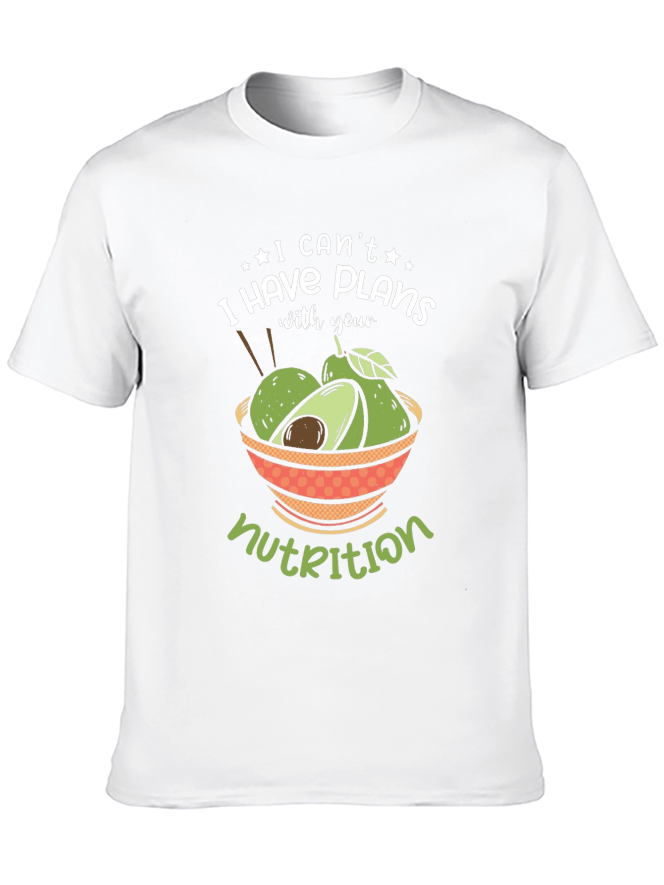 Funny Avocado Nutrition Plans Graphic T-Shirt