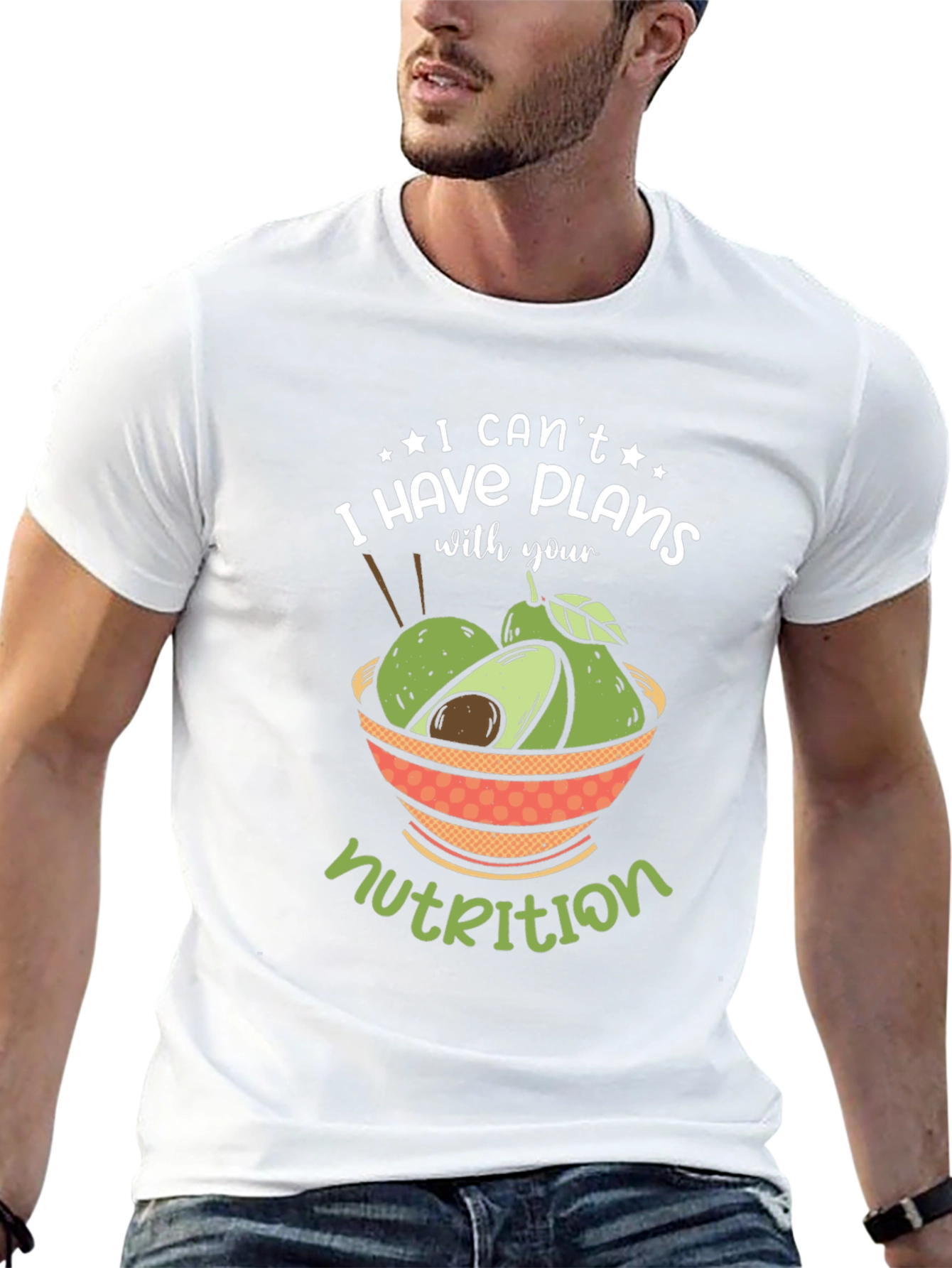 Funny Avocado Nutrition Plans Graphic T-Shirt