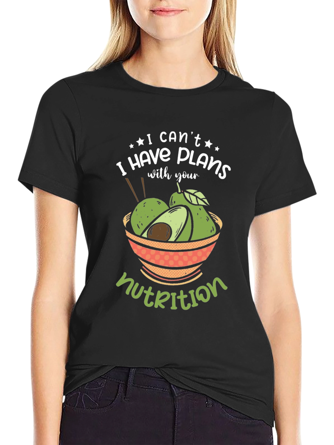 Funny Avocado Nutrition Plans Graphic T-Shirt