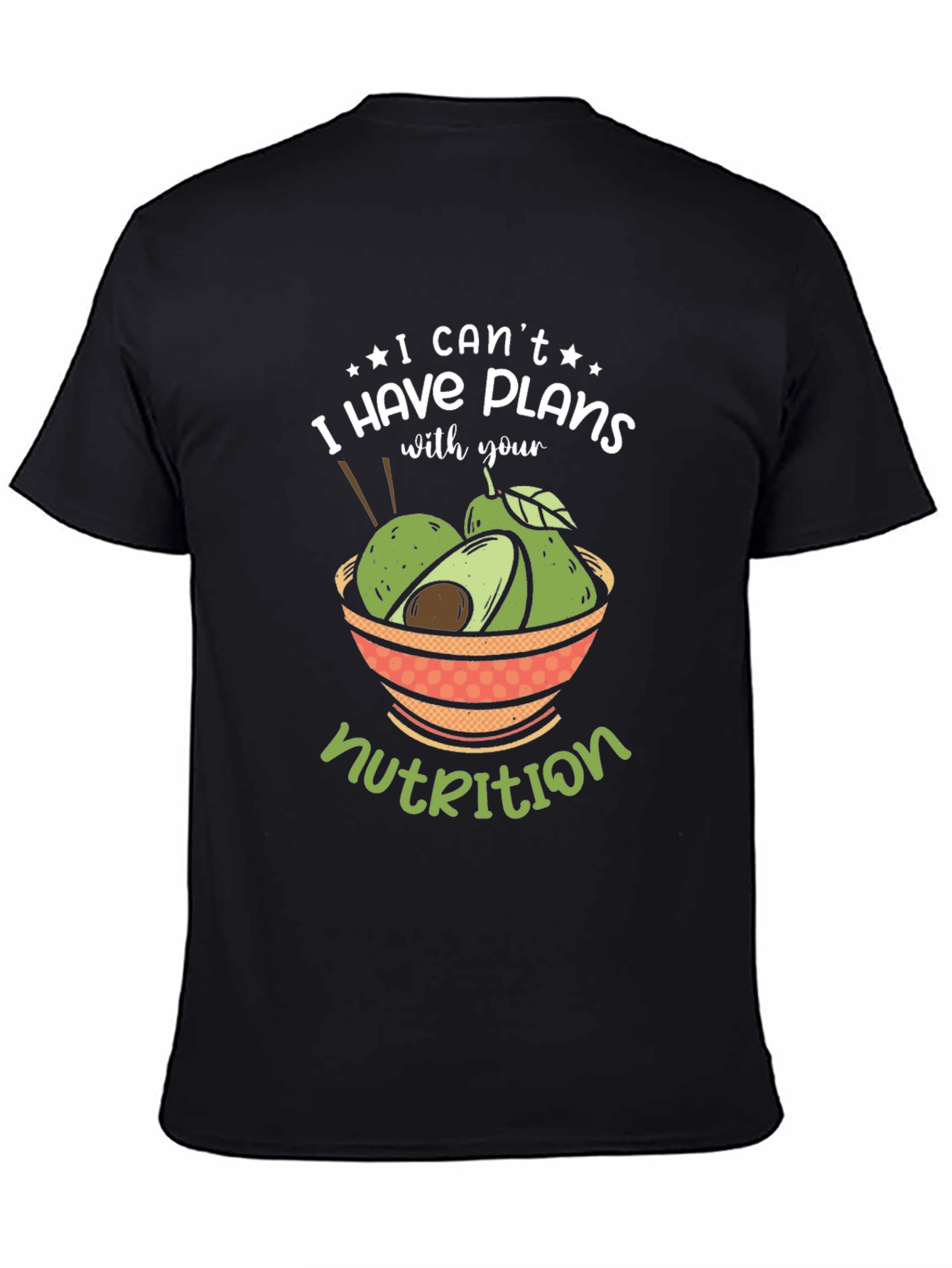 Funny Avocado Nutrition Plans Graphic T-Shirt
