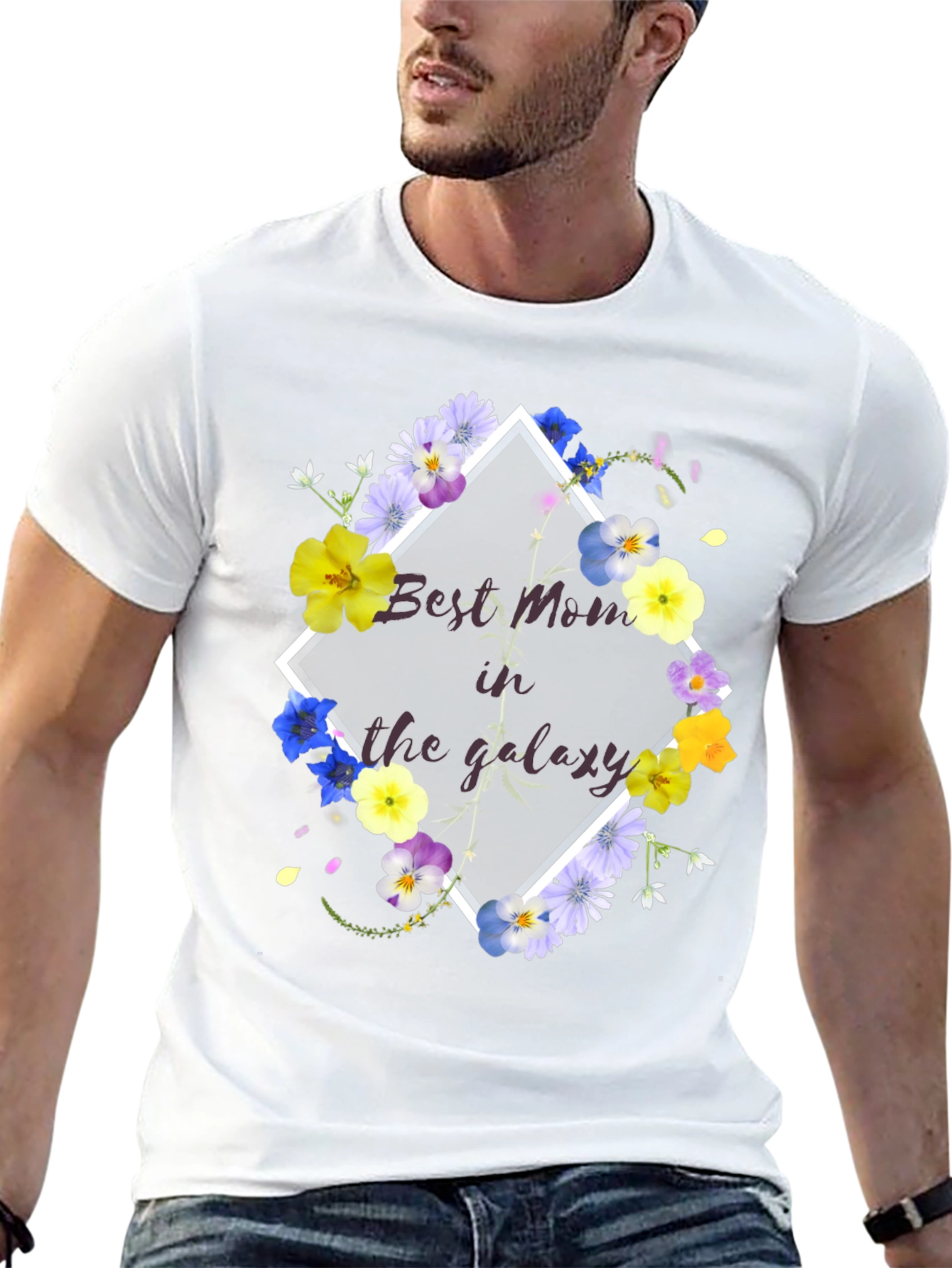 Best Mom in the Galaxy Floral T-Shirt
