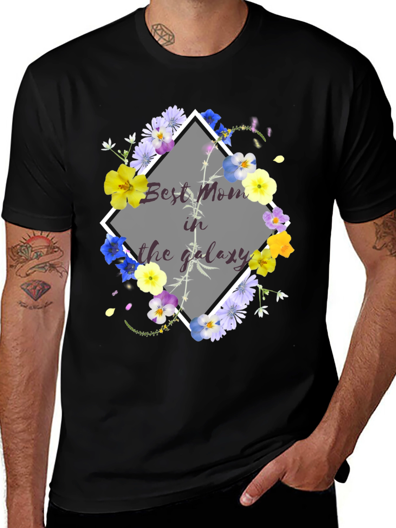 Best Mom in the Galaxy Floral T-Shirt