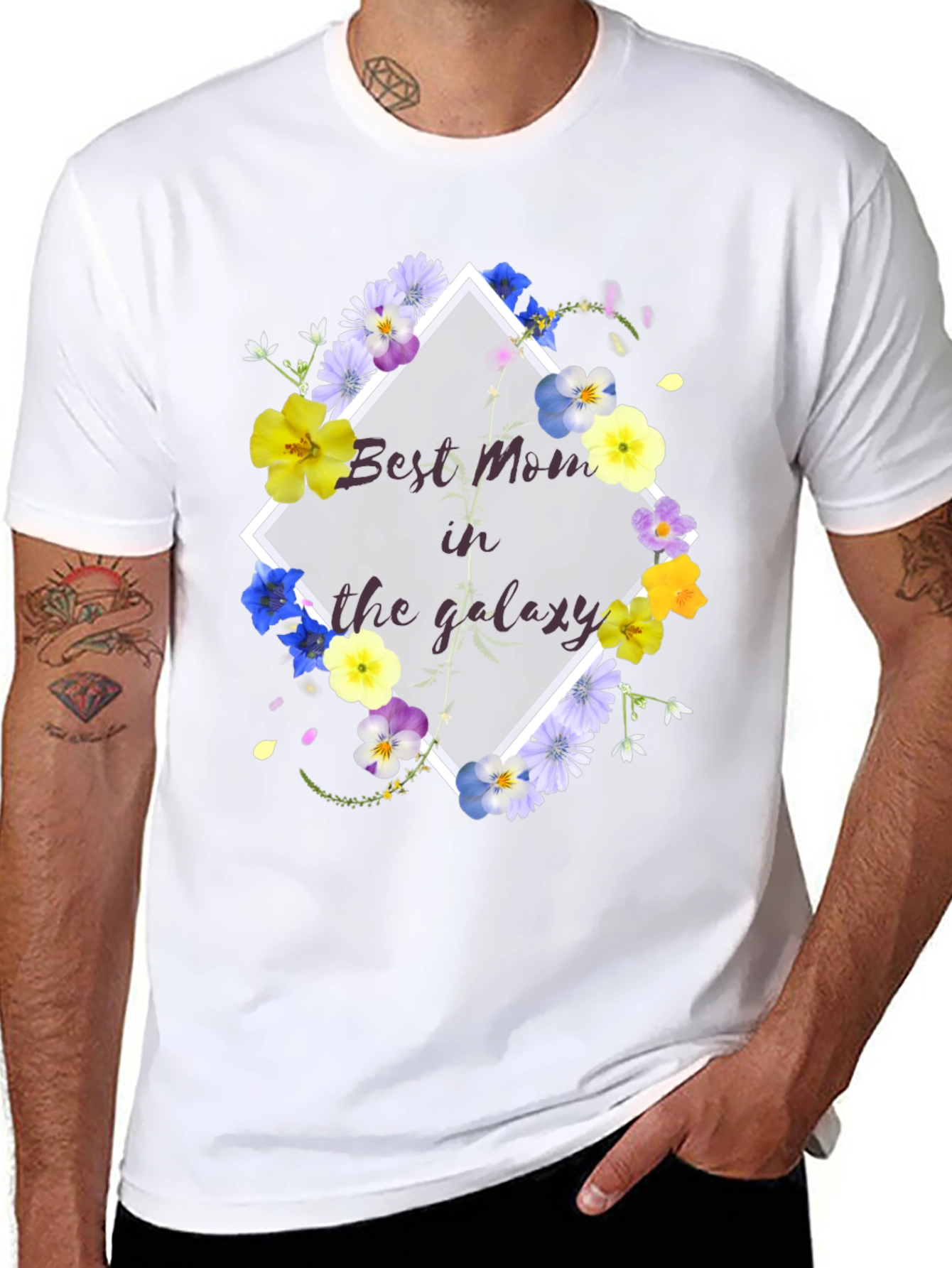 Best Mom in the Galaxy Floral T-Shirt