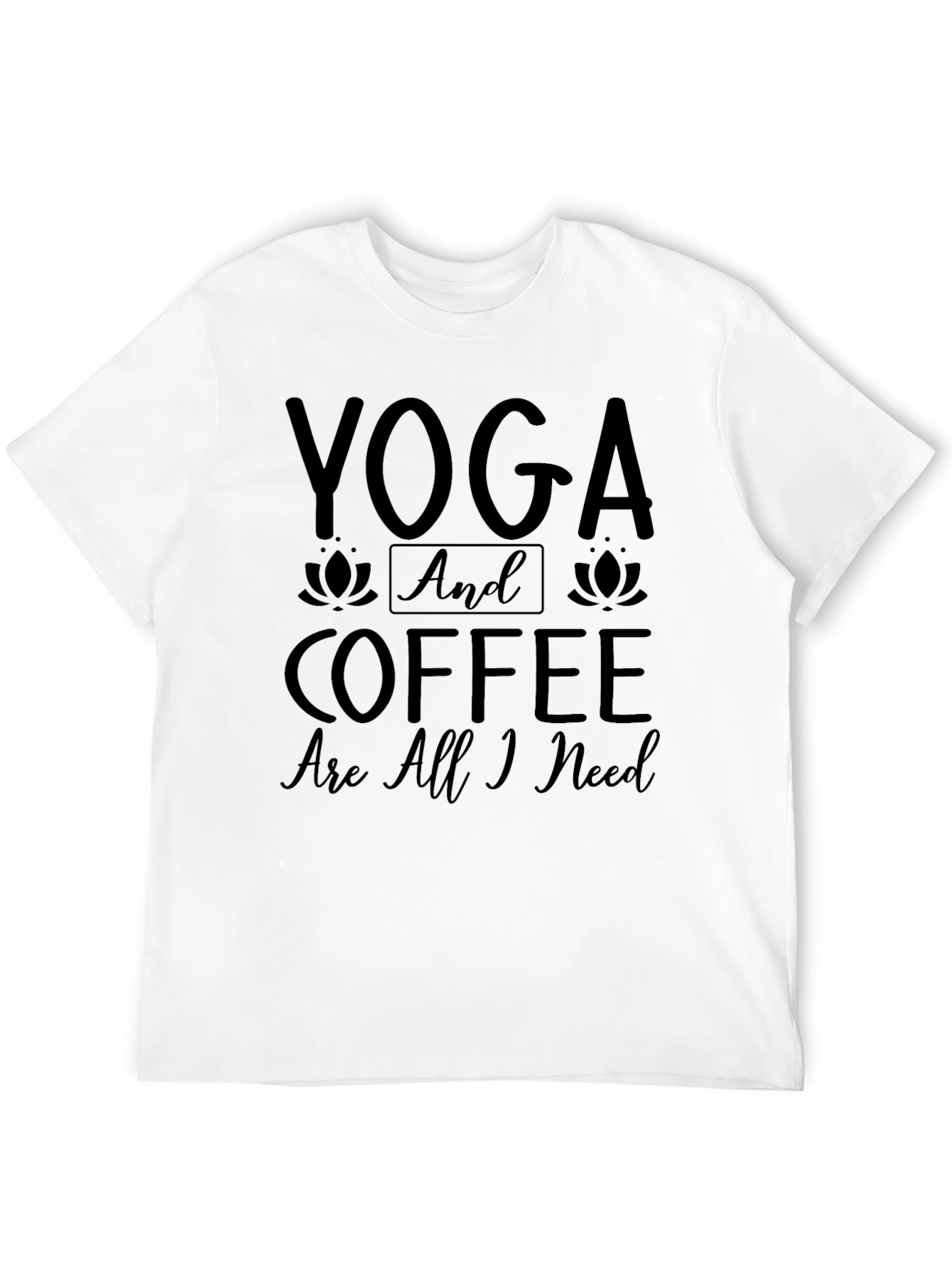 Yoga and Coffee Mens Black Graphic Tee