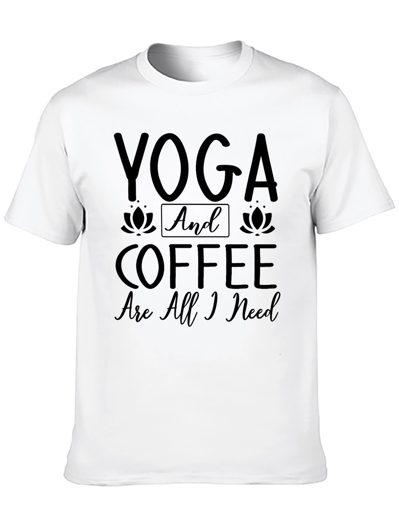 Yoga and Coffee Mens Black Graphic Tee