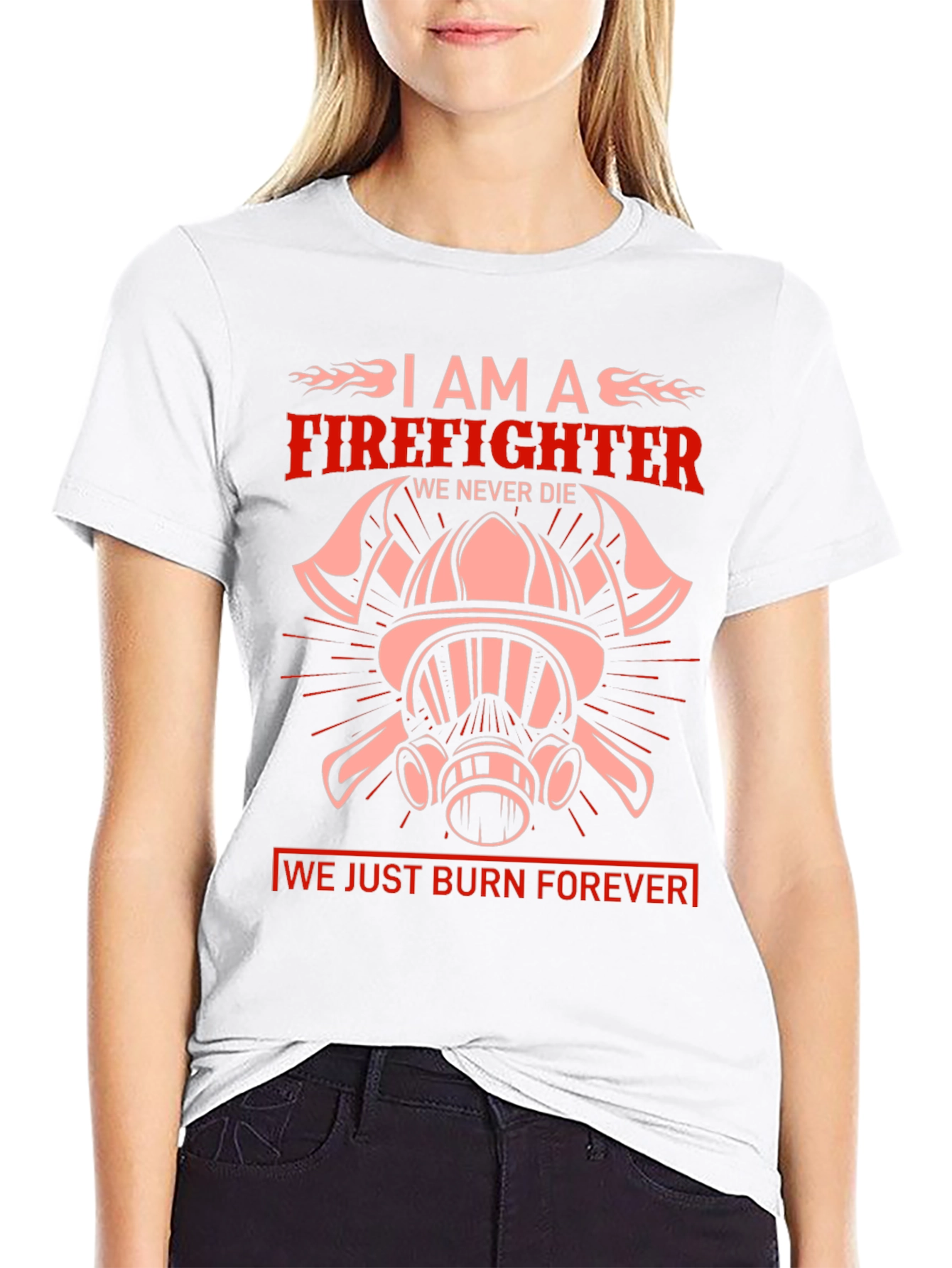 Firefighter Graphic T-Shirt - We Burn Forever Design