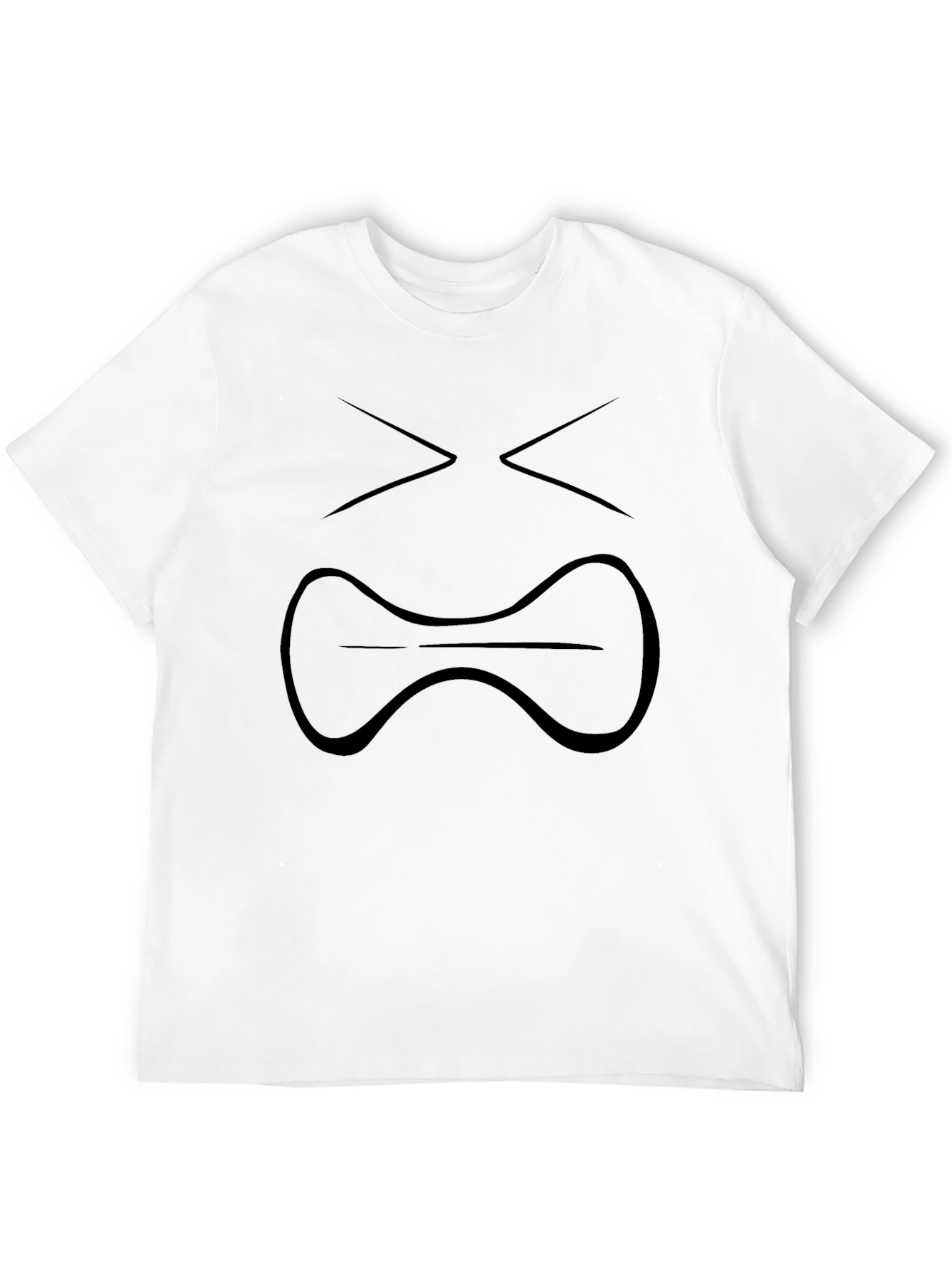Black T-Shirt with Graphic Face Design