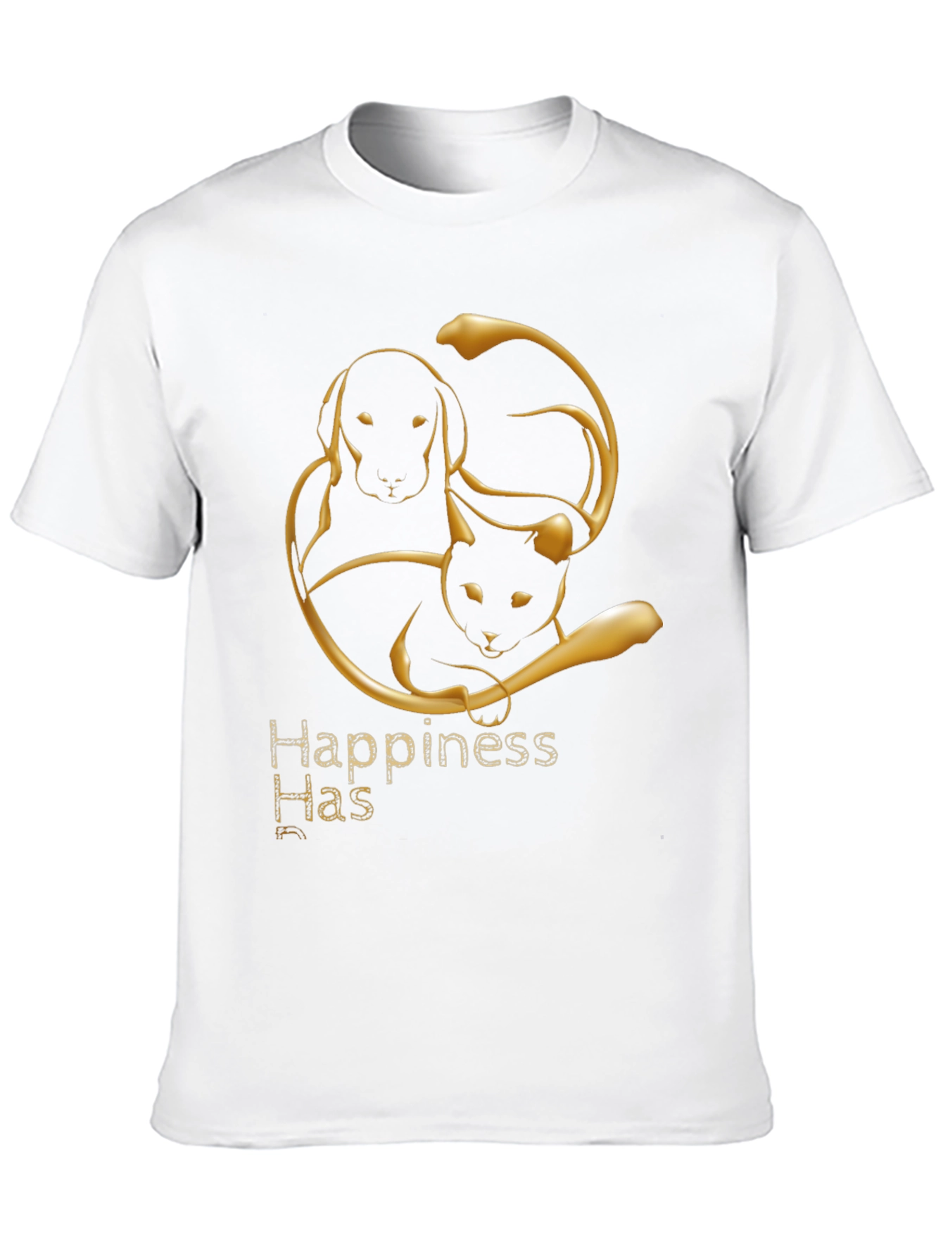 Happiness Has Paws Black Tee