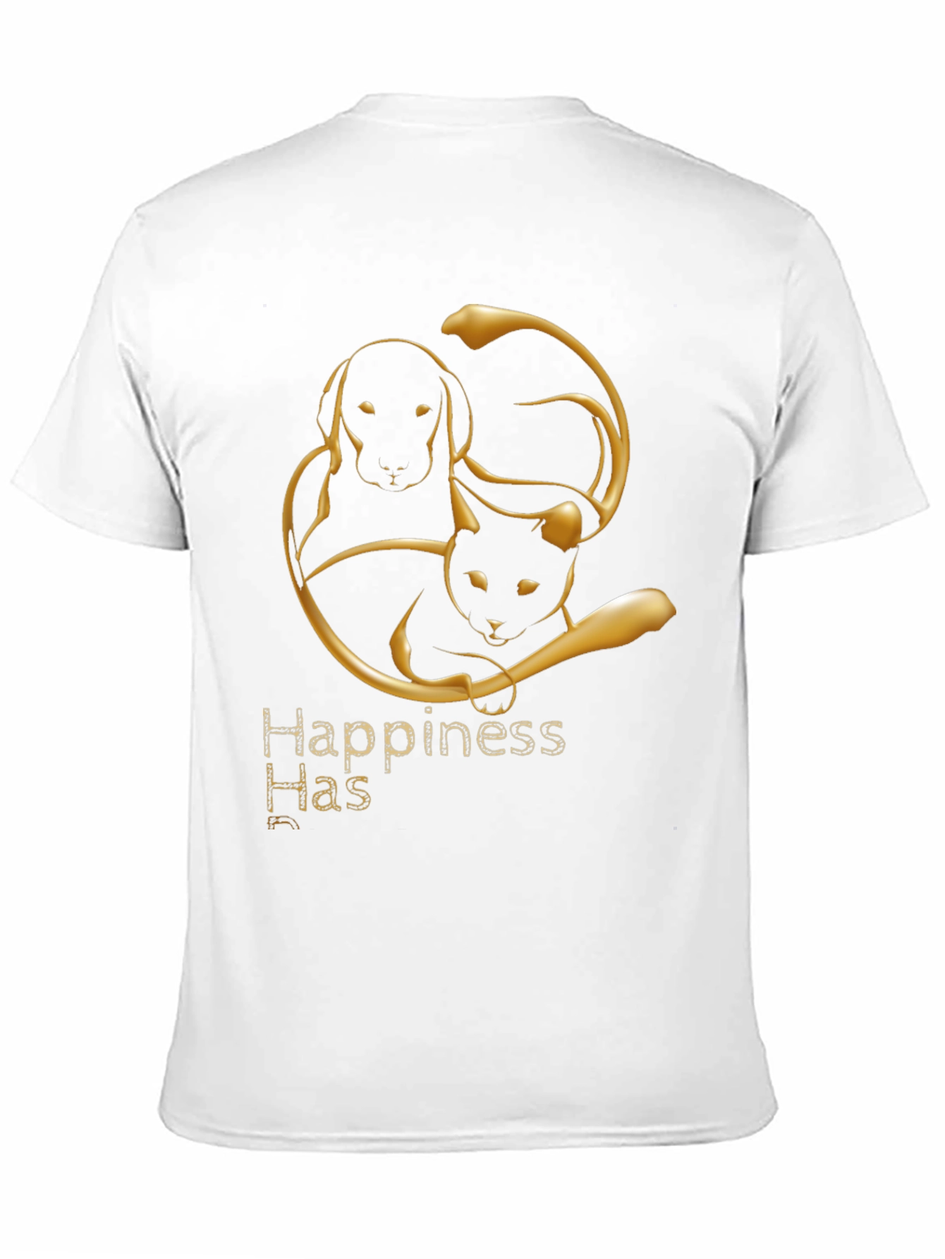 Happiness Has Paws Black Tee