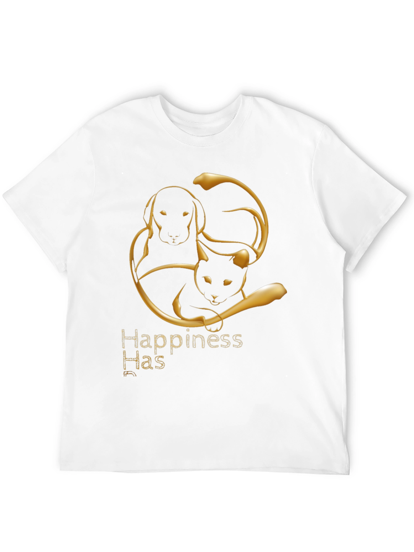 Happiness Has Paws Black Tee
