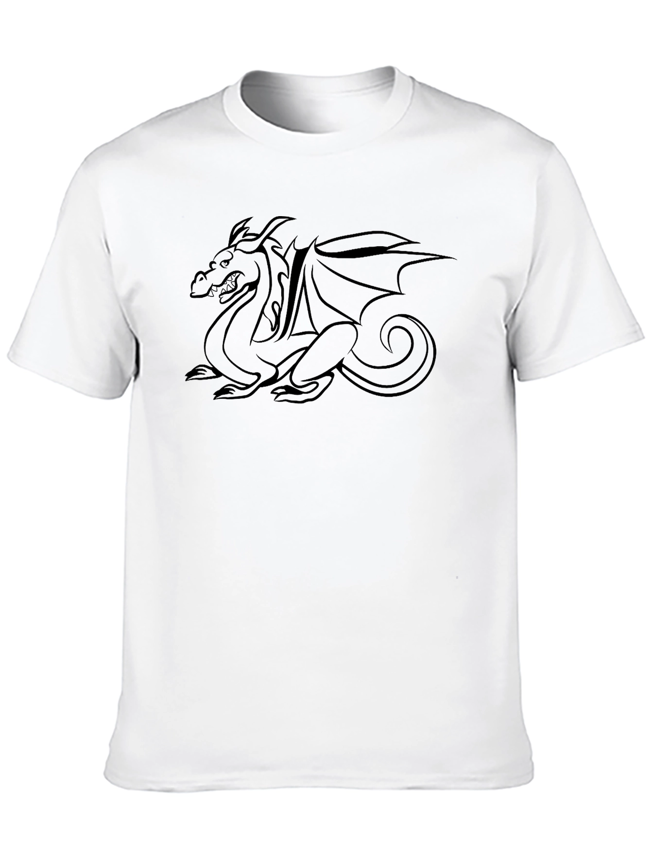 Dragon Graphic Tee - Black Cotton Casual Wear
