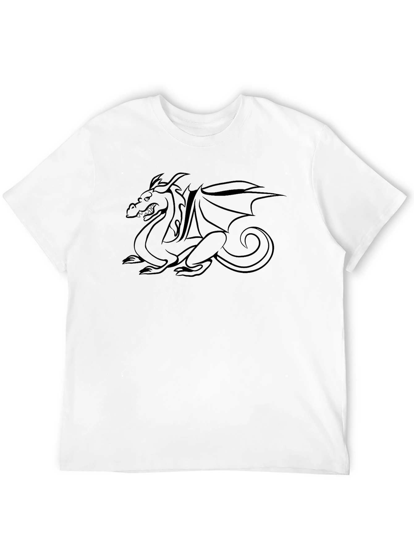 Dragon Graphic Tee - Black Cotton Casual Wear