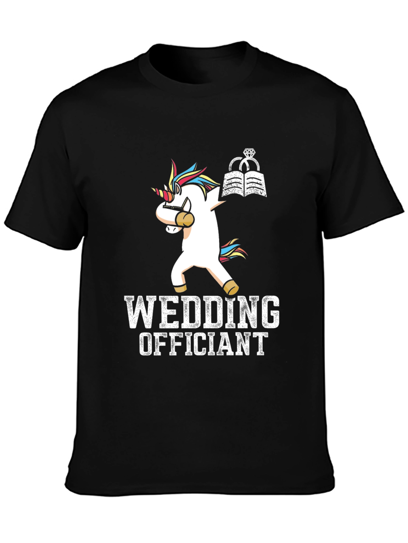 Wedding Officiant Unicorn Dabbing T-Shirt