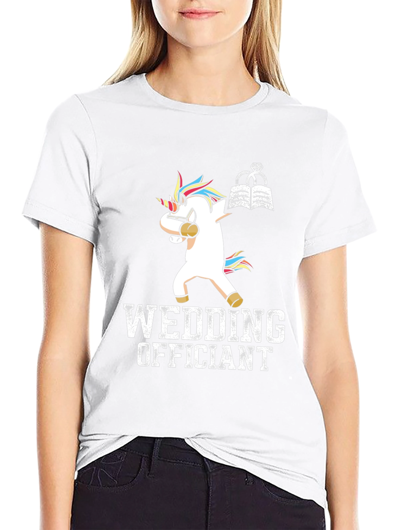 Wedding Officiant Unicorn Dabbing T-Shirt