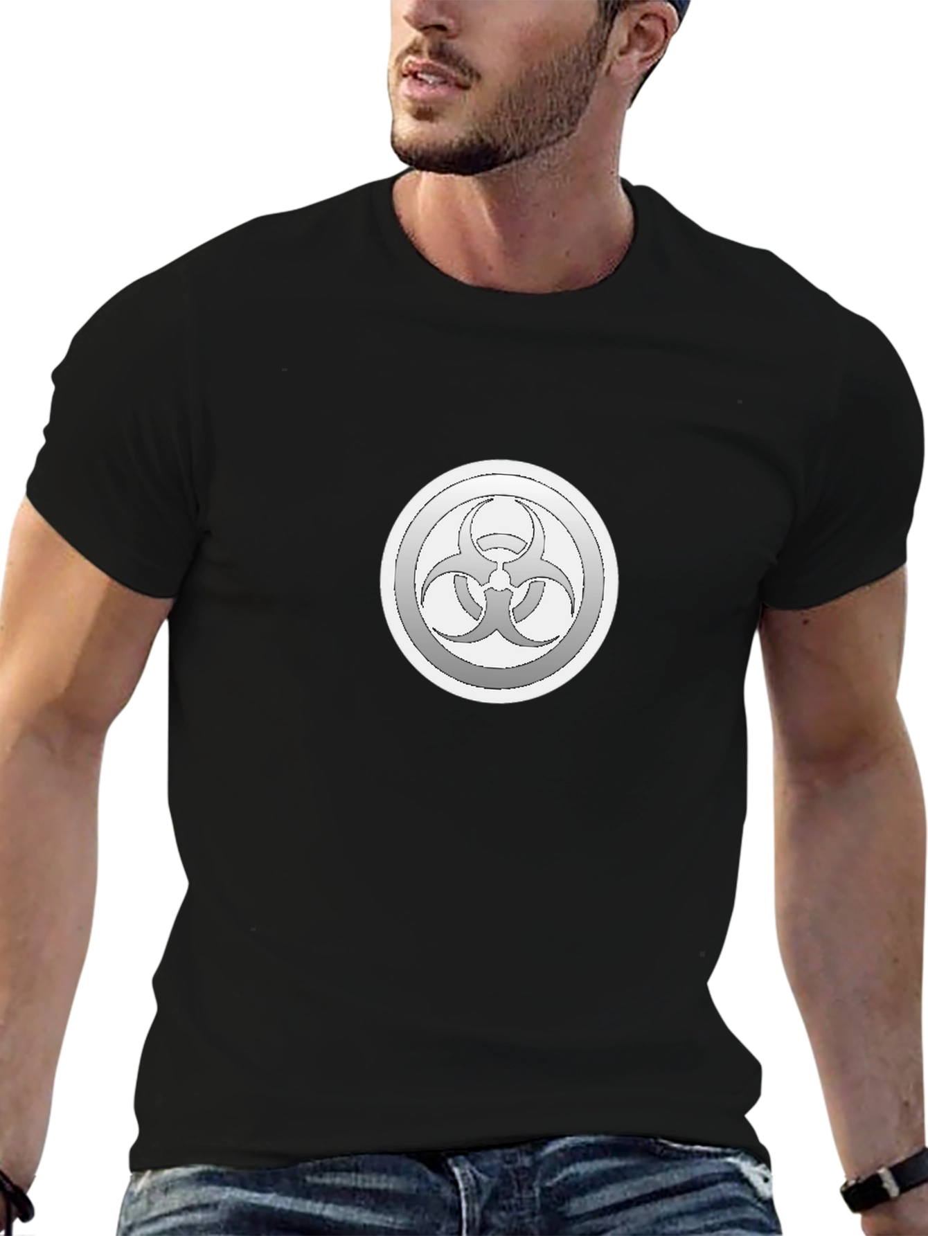 Biohazard Symbol Graphic Tee - Black