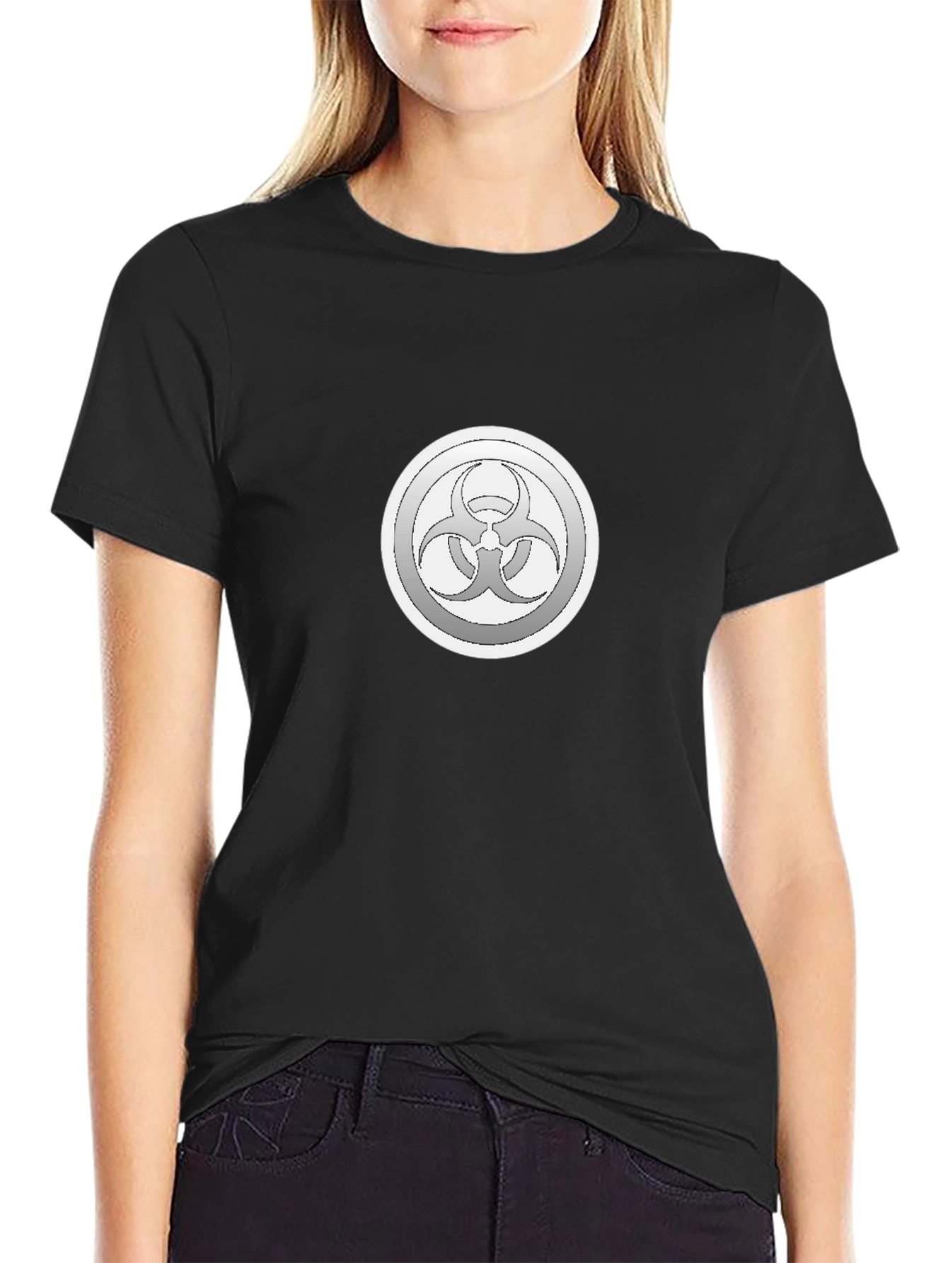 Biohazard Symbol Graphic Tee - Black