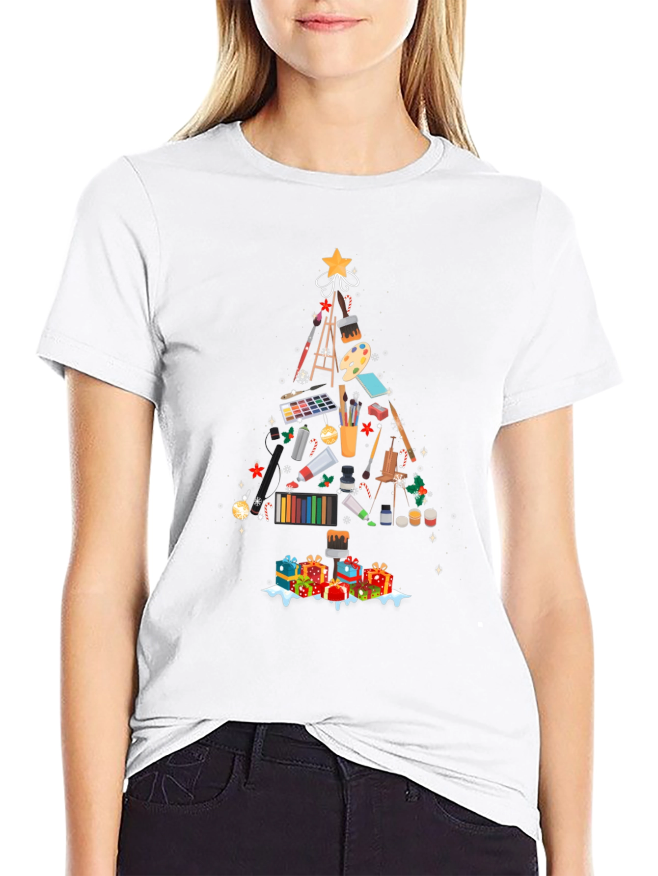Artist Christmas Tree T-Shirt