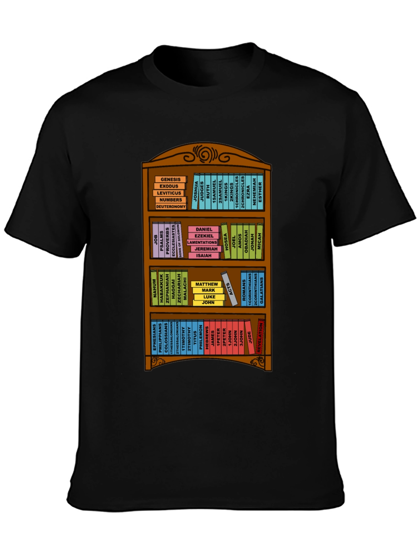 Bible Bookshelf T-Shirt - Religious Christian Apparel